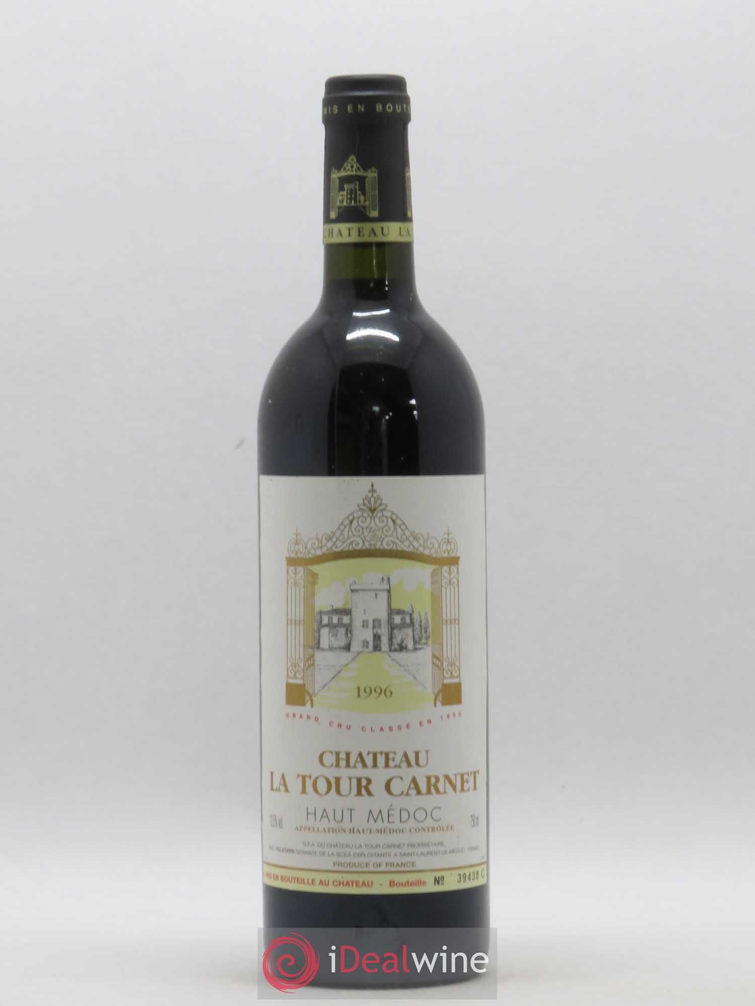 Château la Tour Carnet 4ème Grand Cru Classé 1996 - Lot de 1 bouteille - 0