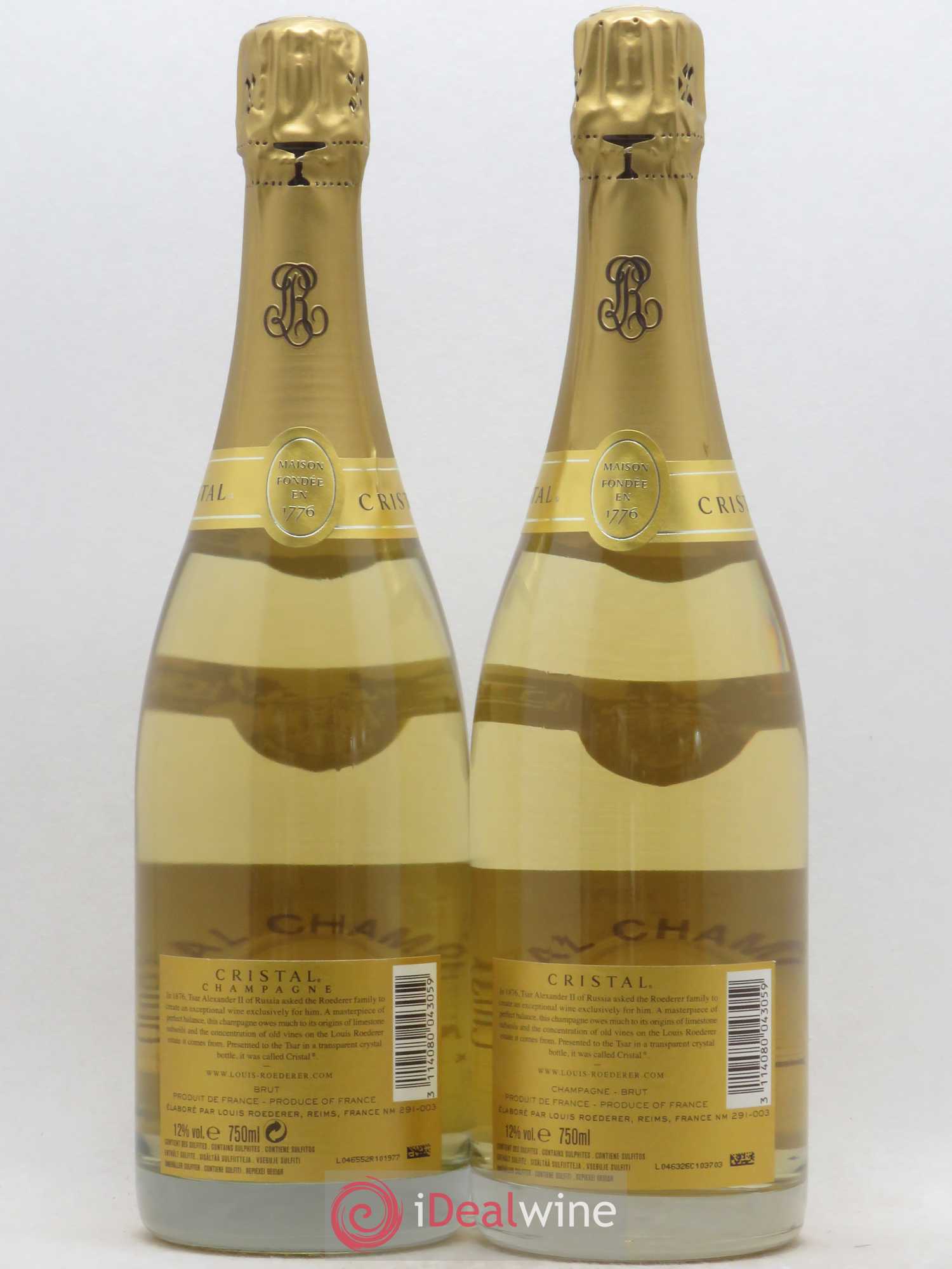 Cristal Louis Roederer 2008 - Lot de 2 bouteilles - 1