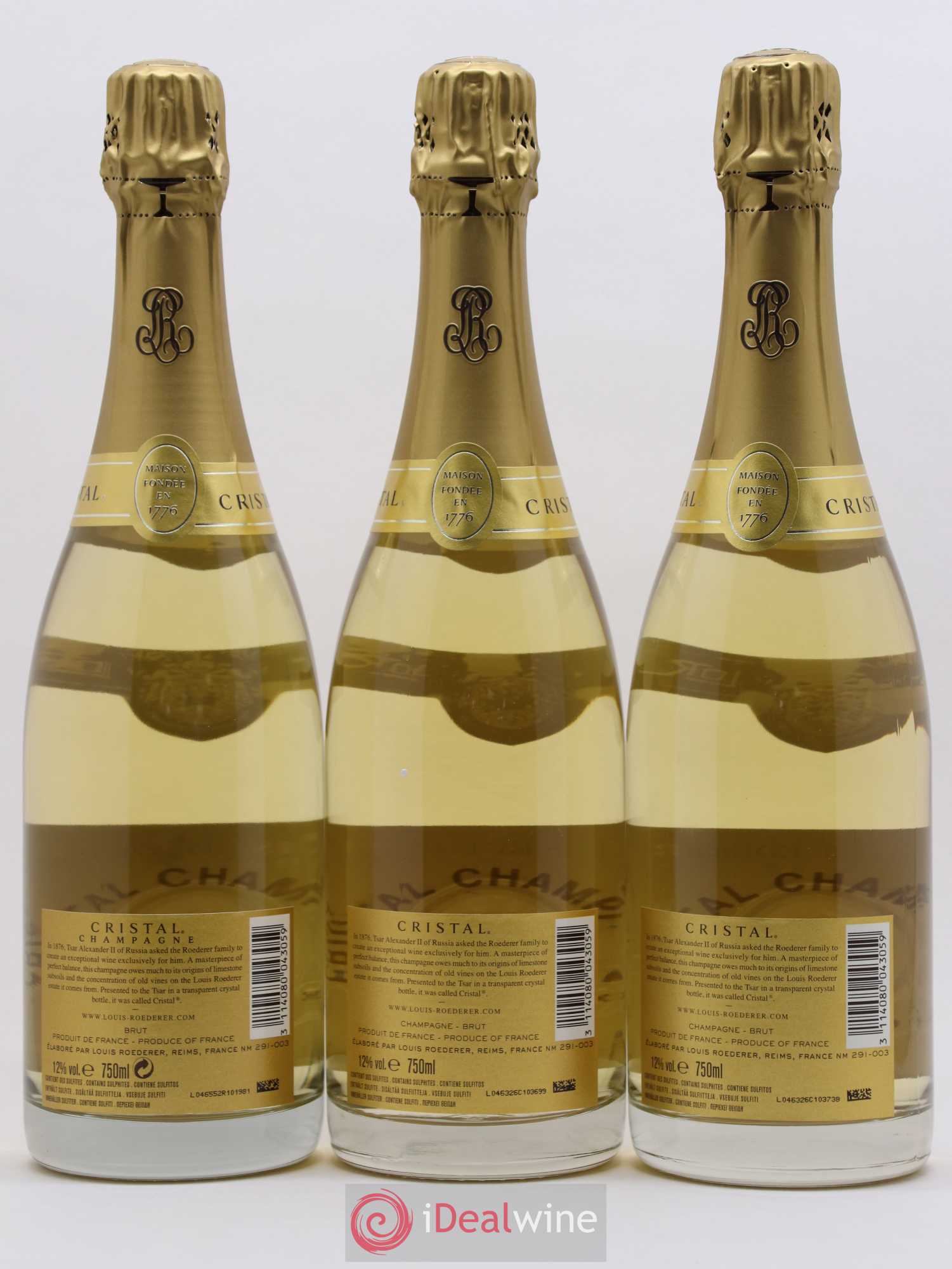 Cristal Louis Roederer 2008 - Lot de 3 bouteilles - 1