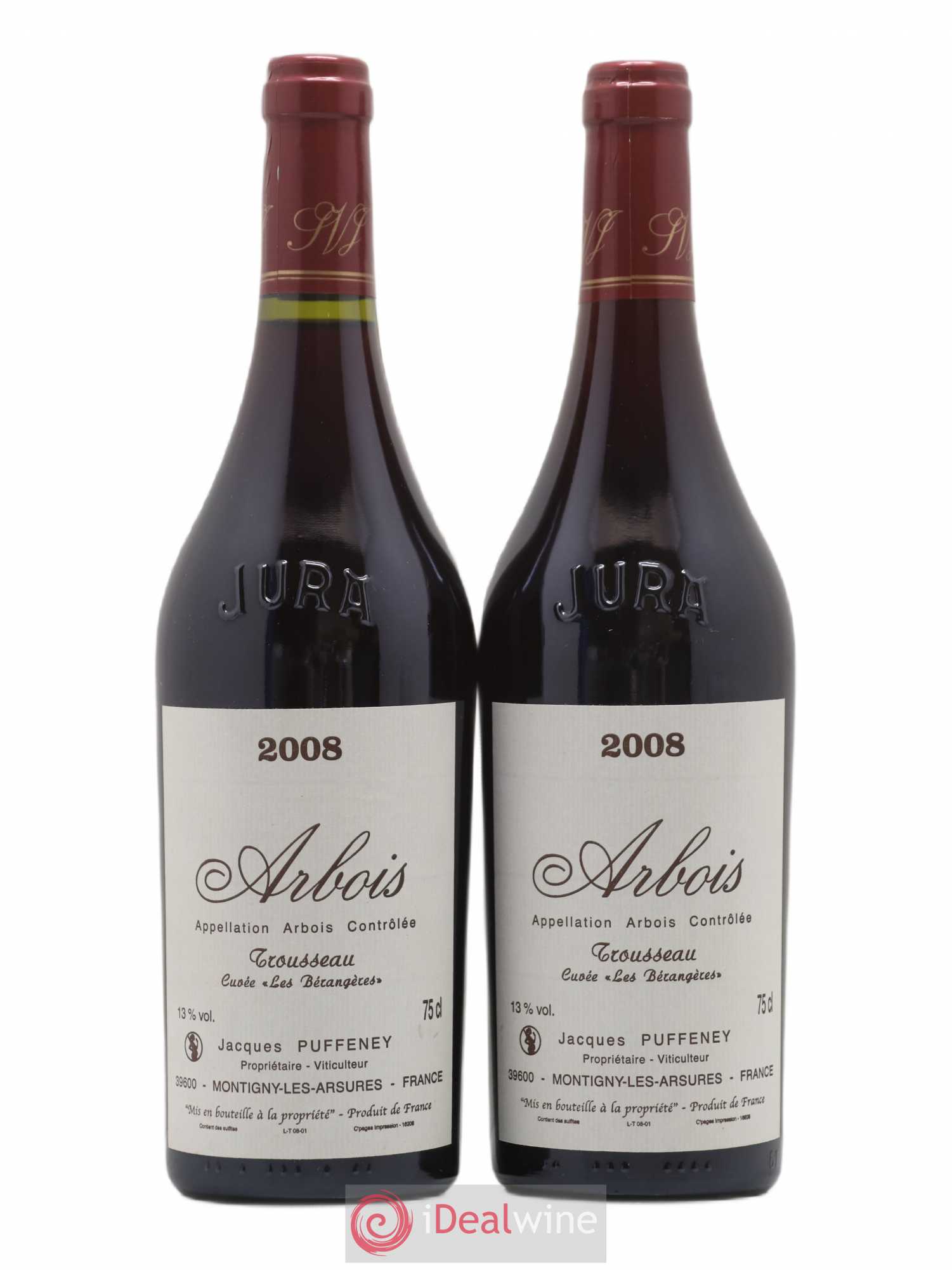 Arbois Trousseau Cuvée Les Bérangères Jacques Puffeney 2008 - Lot de 2 bouteilles - 0