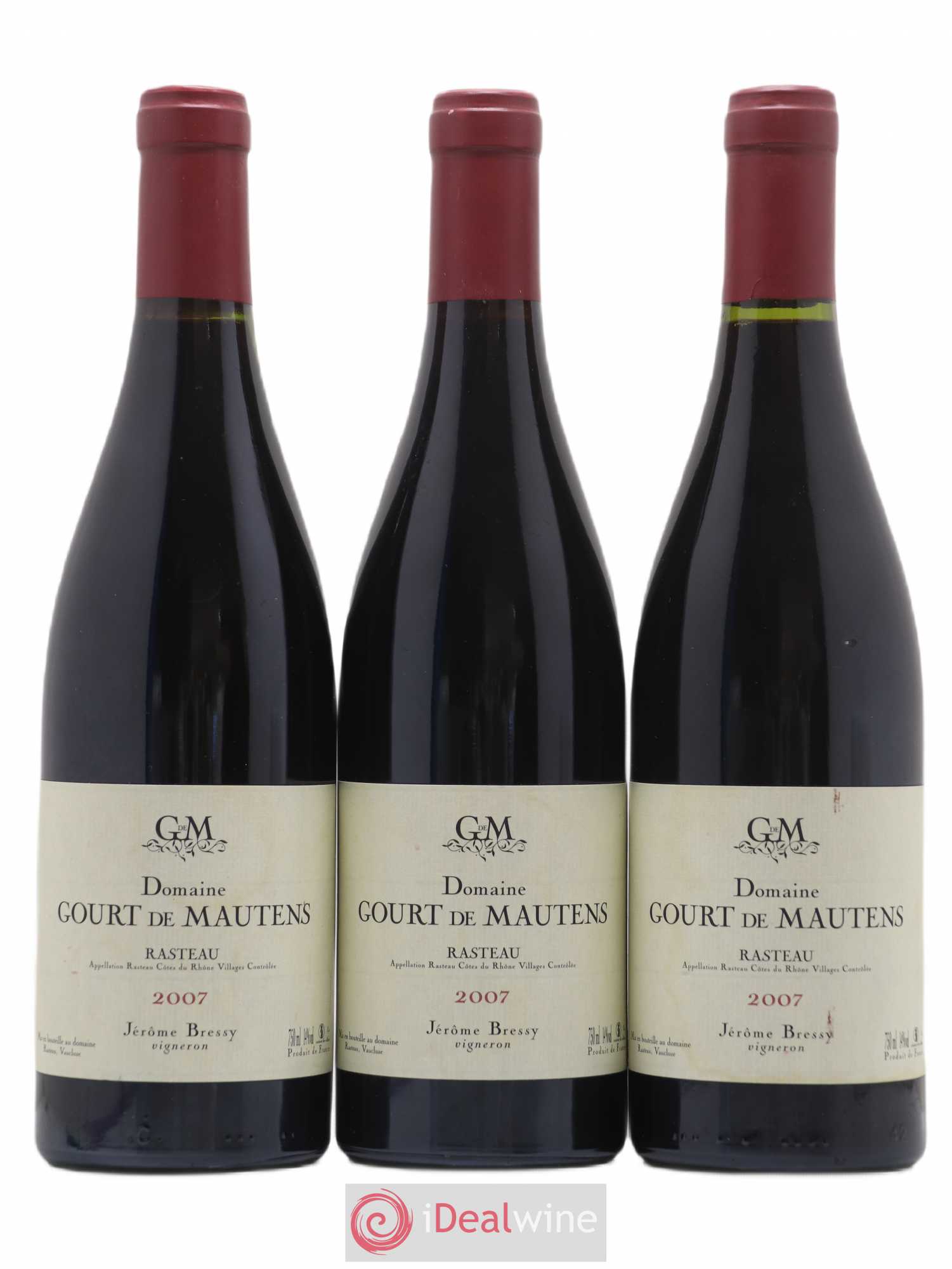 Rasteau Domaine Gourt de Mautens - Jérôme Bressy 2007 - Lot de 3 bouteilles - 0
