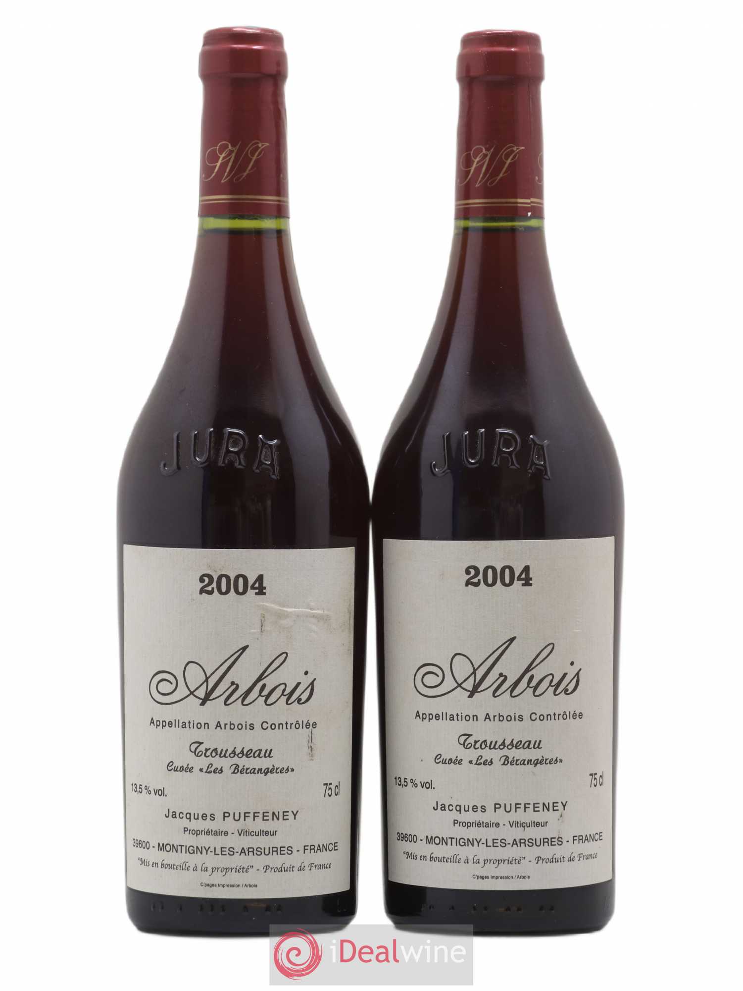 Arbois Trousseau Cuvée Les Bérangères Jacques Puffeney 2004 - Lot de 2 bouteilles - 0