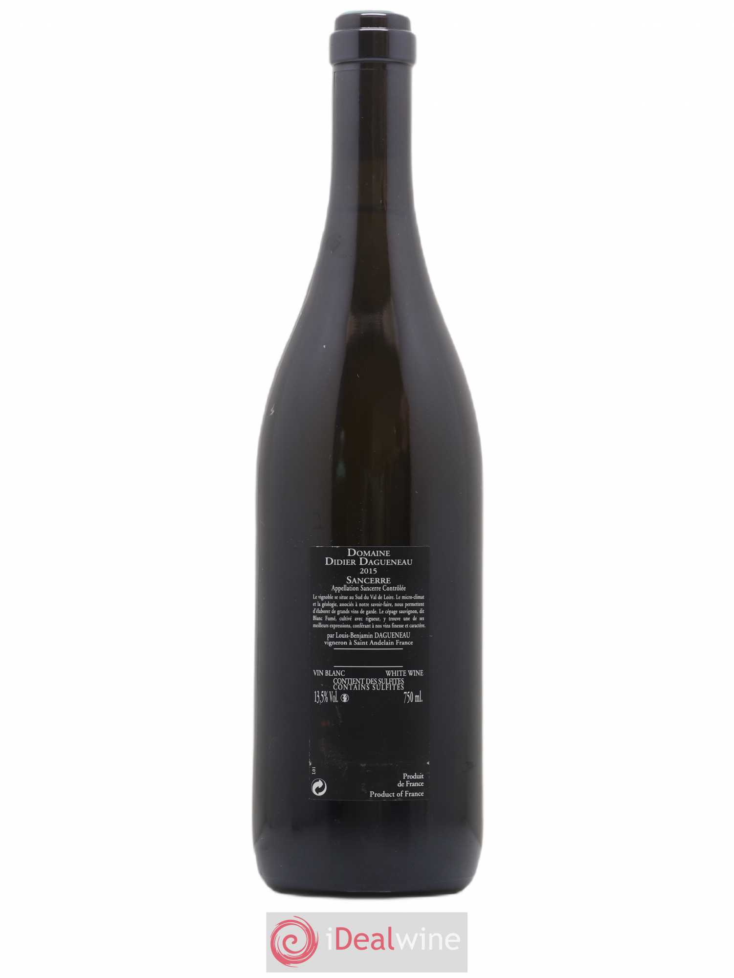 Sancerre Le Mont Damné Chavignol Dagueneau (Domaine Didier - Louis-Benjamin) 2015 - Lot de 1 bouteille - 1