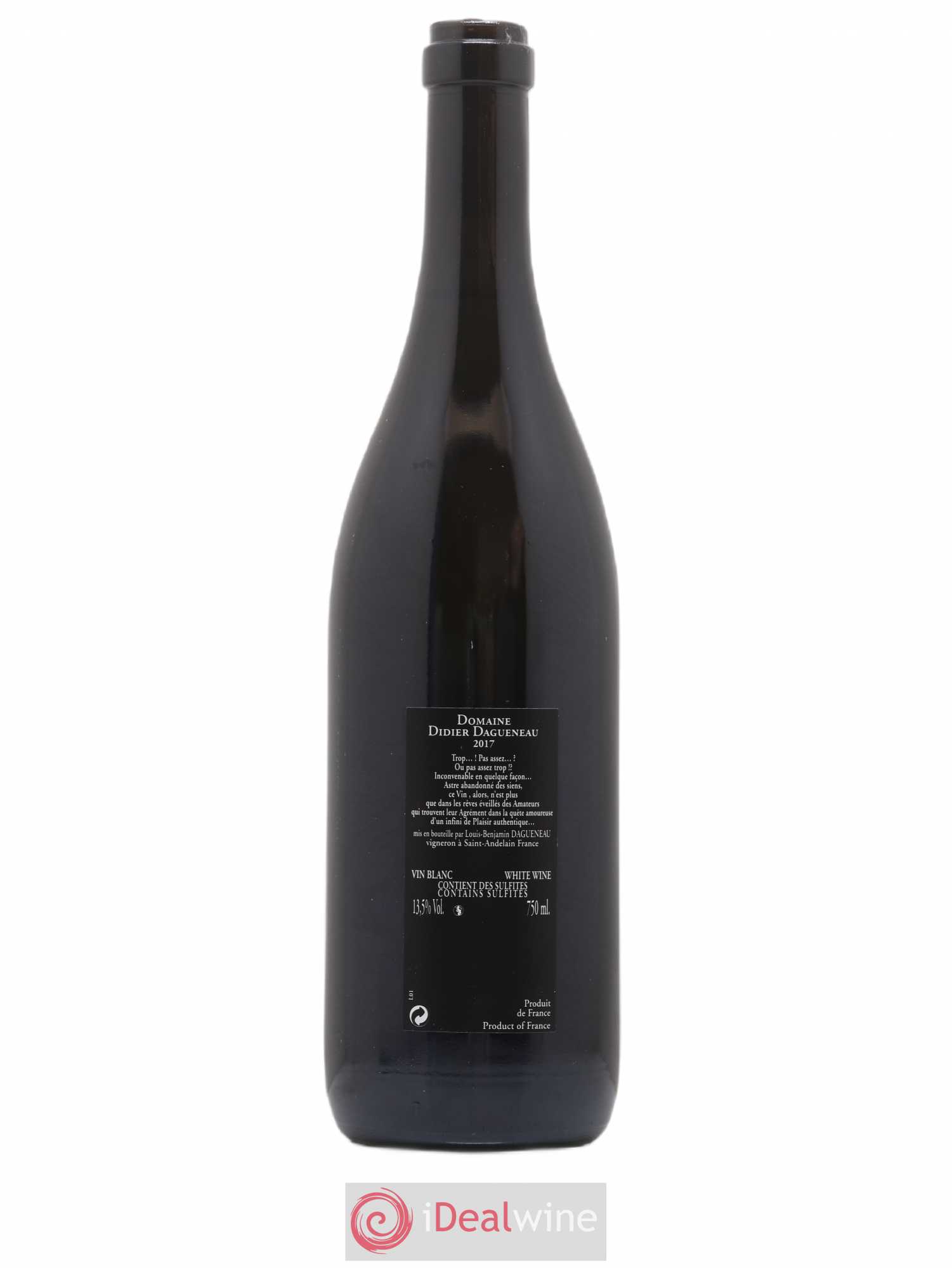 Vin de France (anciennement Pouilly-Fumé) Silex Dagueneau (Domaine Didier - Louis-Benjamin) 2017 - Lot de 1 bouteille - 1