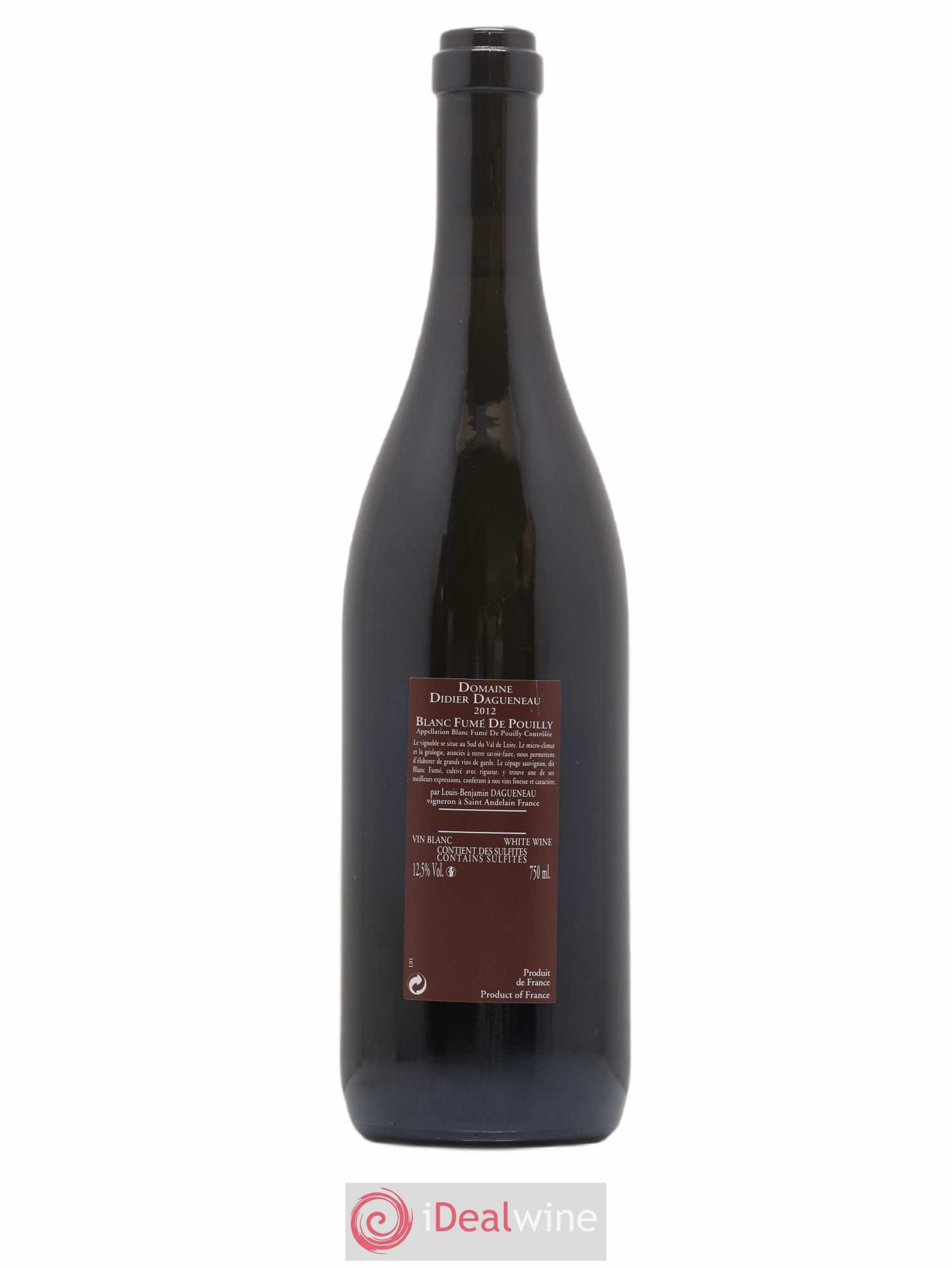 Vin de France (anciennement Pouilly-Fumé) Pur Sang Dagueneau (Domaine Didier - Louis-Benjamin) 2012 - Lot de 1 bouteille - 1