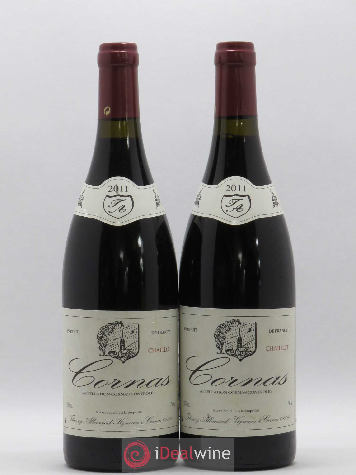 Cornas Chaillot Thierry Allemand 2011 - Lot de 2 bouteilles - 0