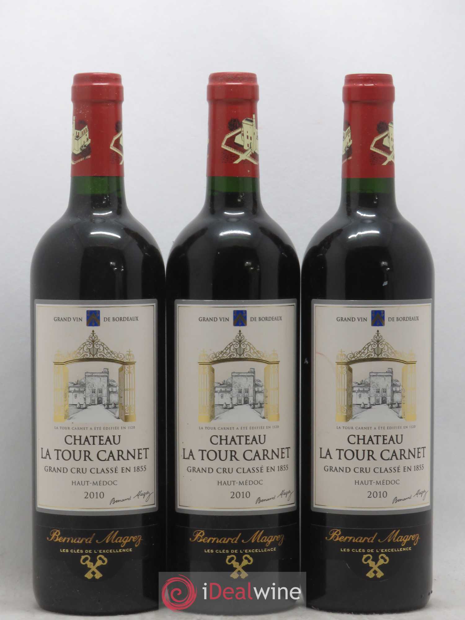 Château la Tour Carnet 4ème Grand Cru Classé 2010 - Lot de 3 bouteilles - 0