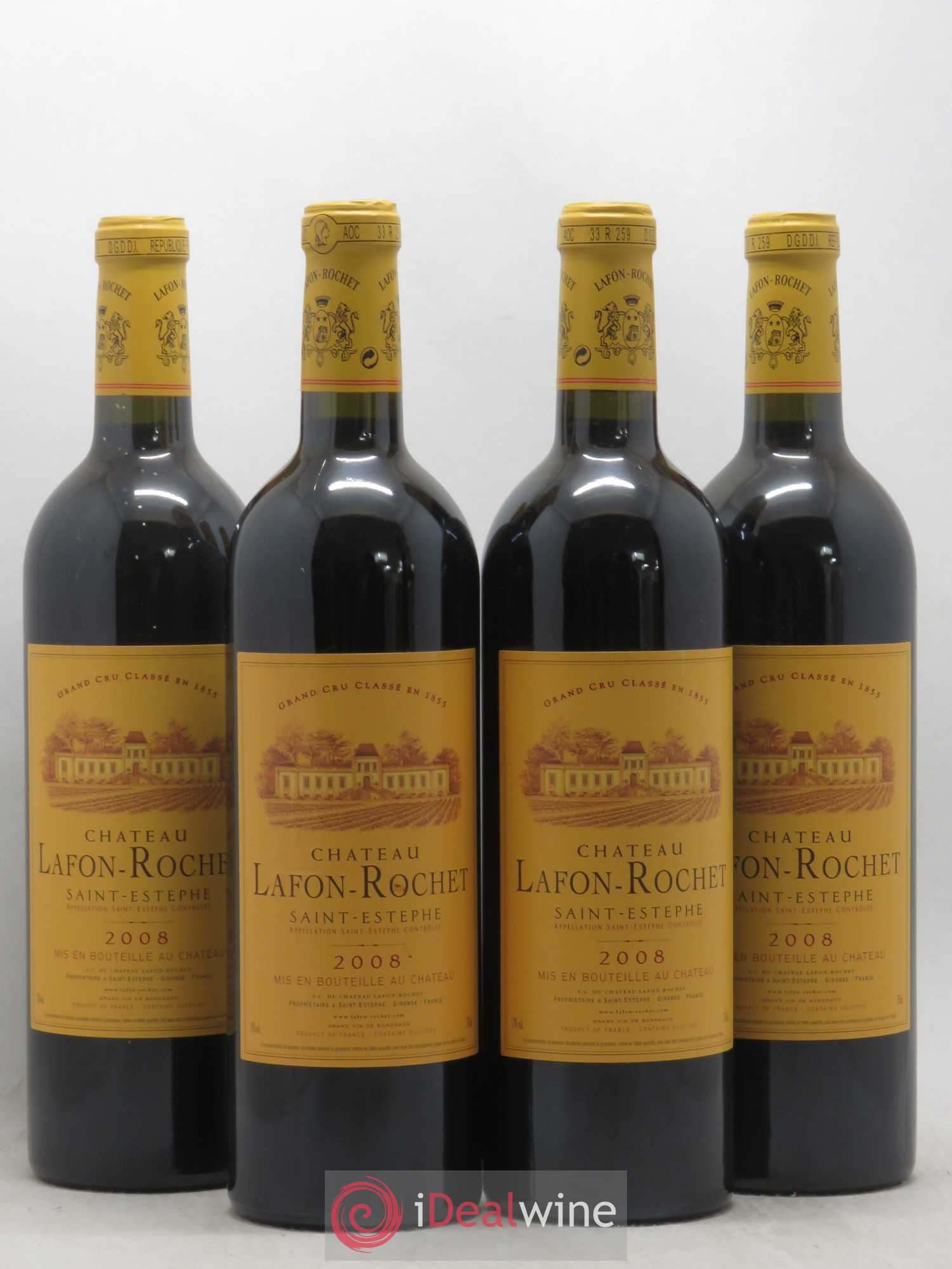 Château Lafon Rochet 4ème Grand Cru Classé 2008 - Lot de 4 bouteilles - 0