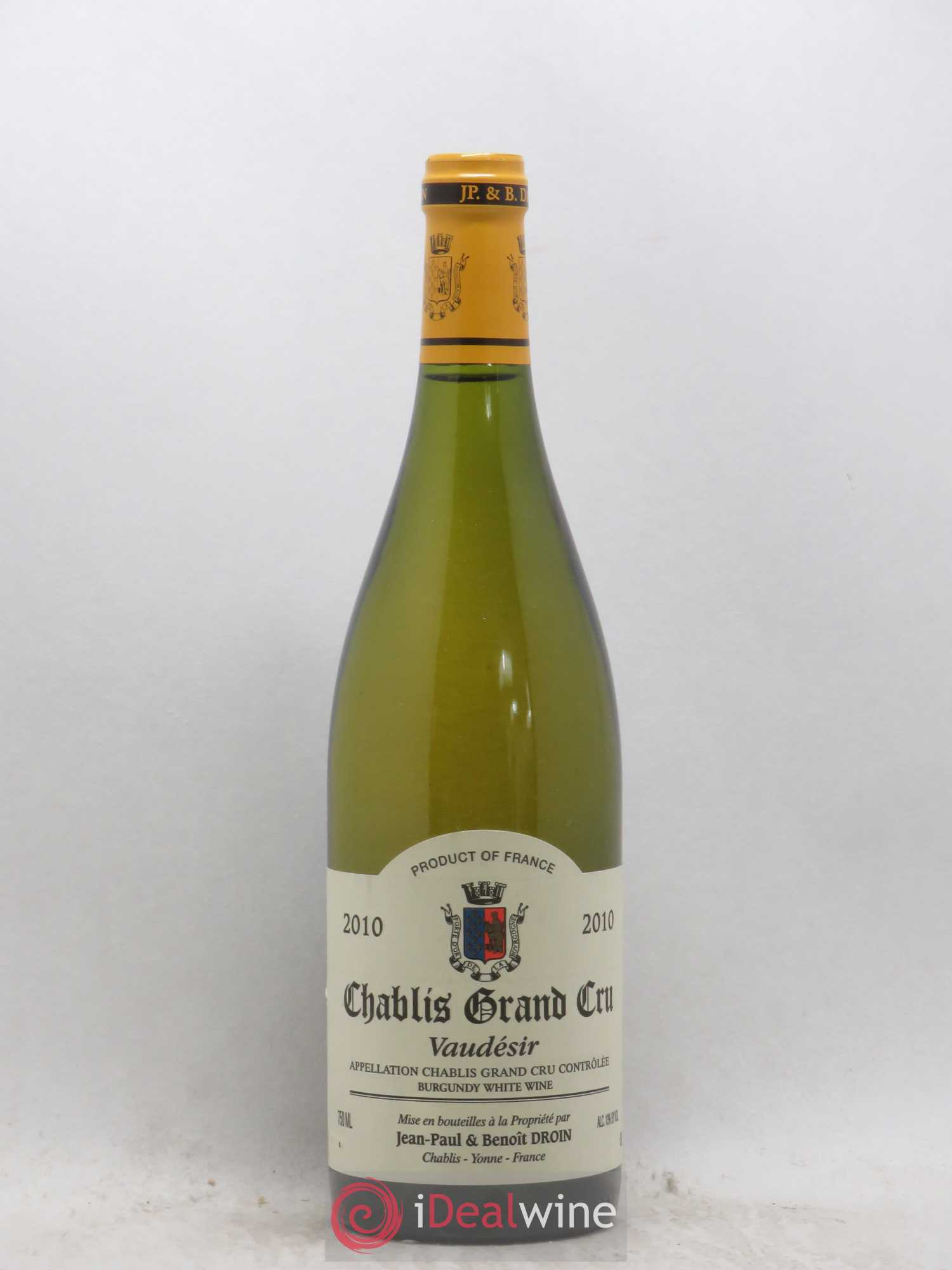 Chablis Grand Cru Vaudésir Jean-Paul & Benoît Droin (Domaine) 2010 - Lot de 1 bouteille - 0