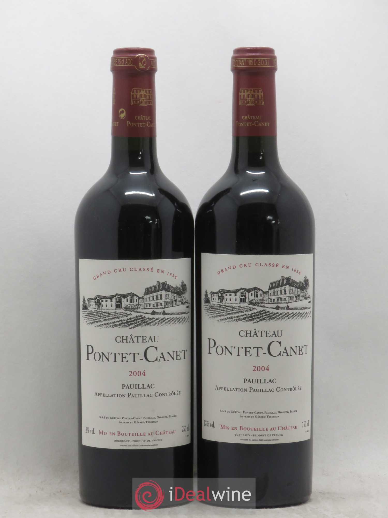 Château Pontet Canet 5ème Grand Cru Classé 2004 - Lot de 2 bouteilles - 0