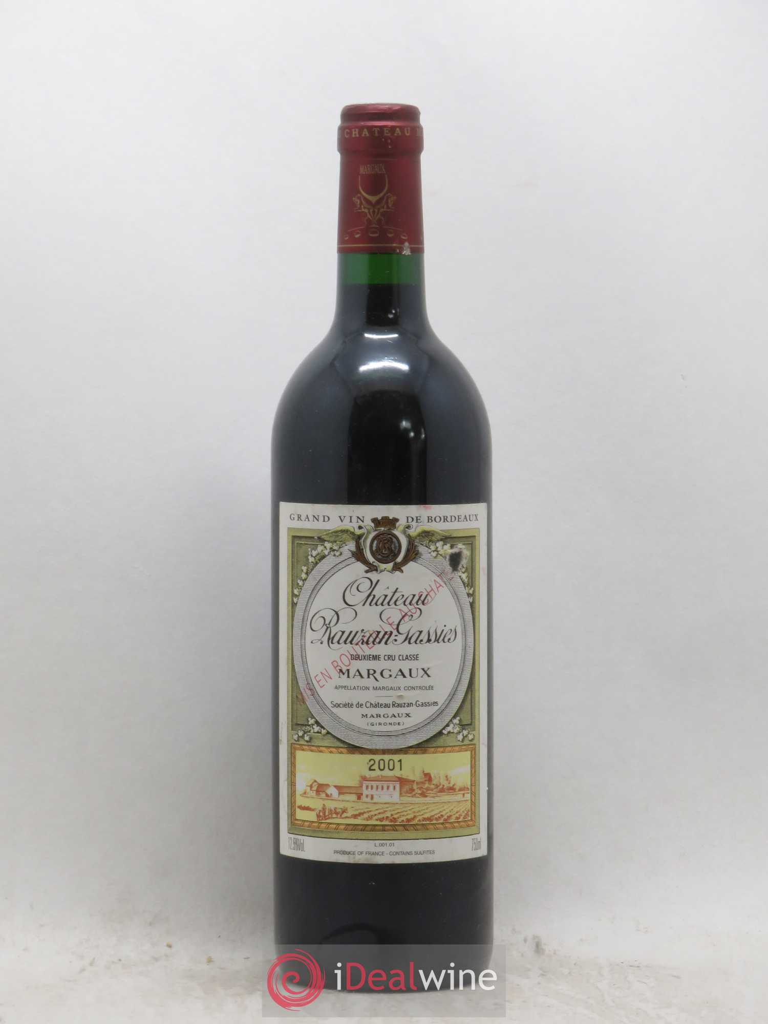Château Rauzan-Gassies 2ème Grand Cru Classé 2001 - Lot de 1 bouteille - 0