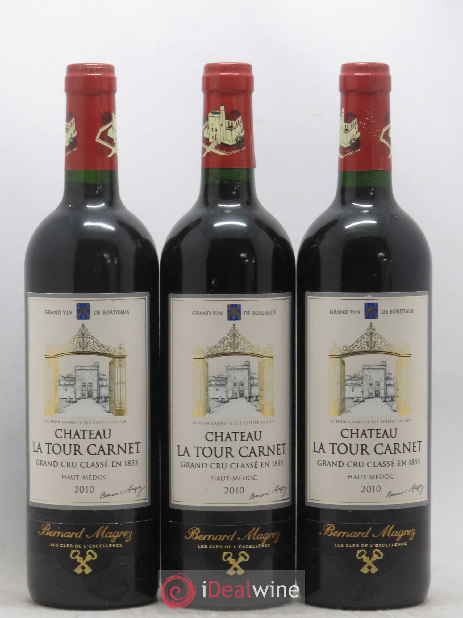 Château la Tour Carnet 4ème Grand Cru Classé 2010 - Lot de 3 bouteilles - 0
