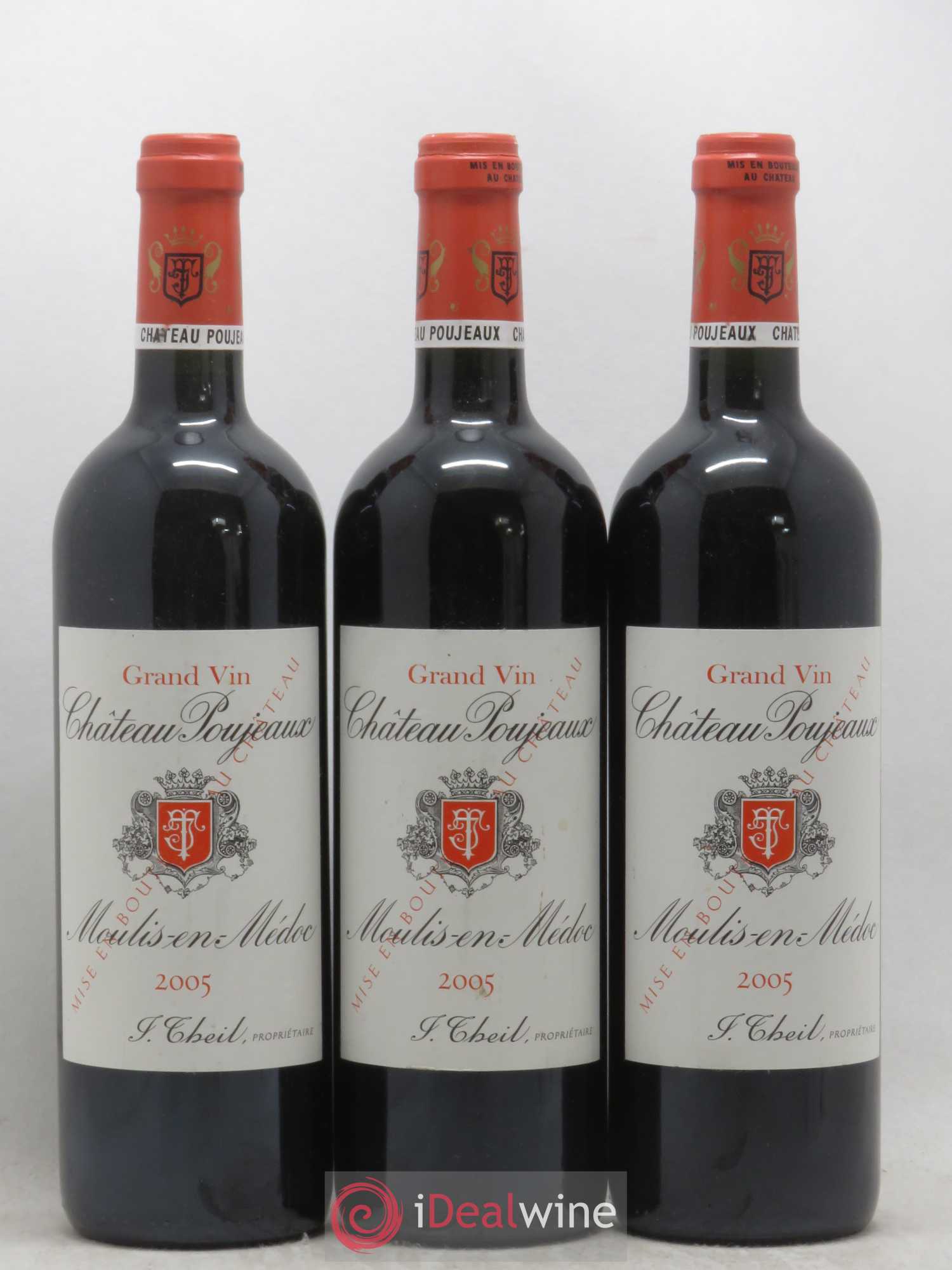 Château Poujeaux 2005 - Lot de 3 bouteilles - 0