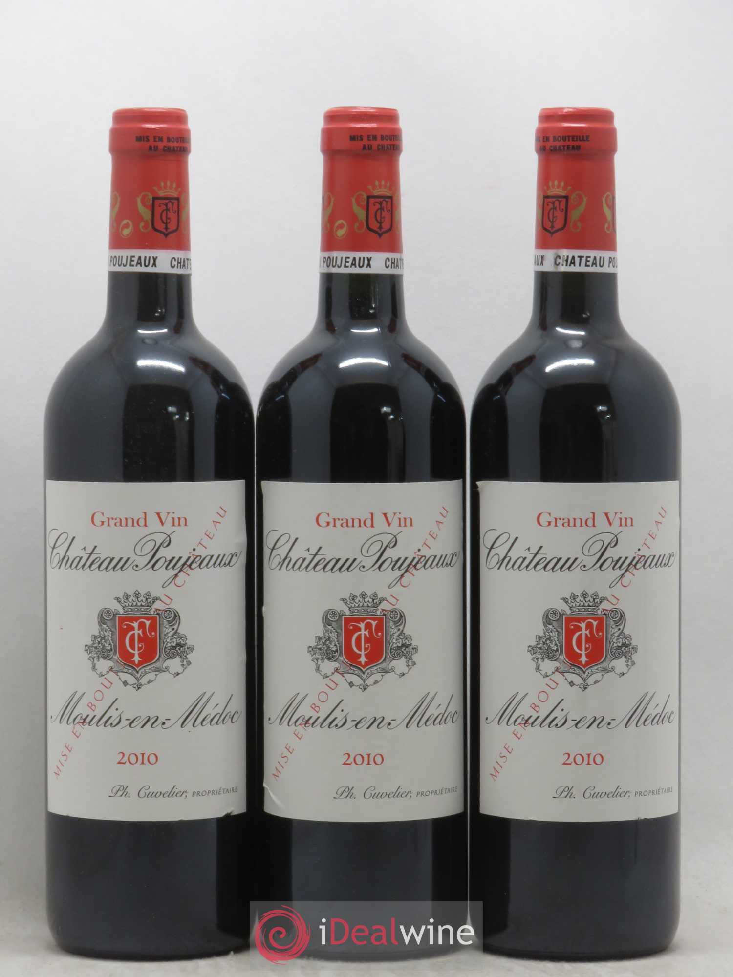Château Poujeaux (sans prix de réserve) 2010 - Lot de 3 bouteilles - 0