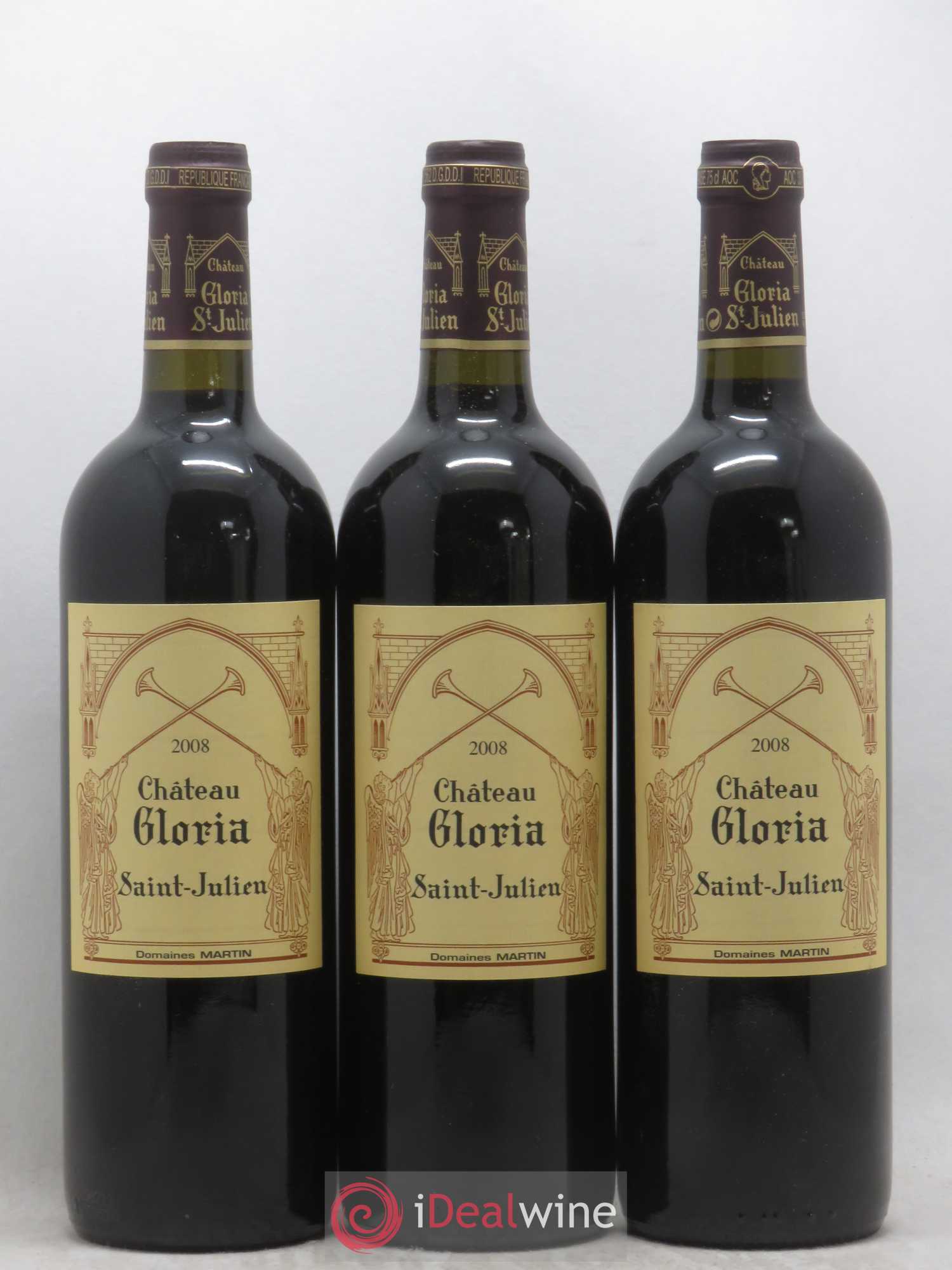 Château Gloria 2008 - Lot de 3 bouteilles - 0