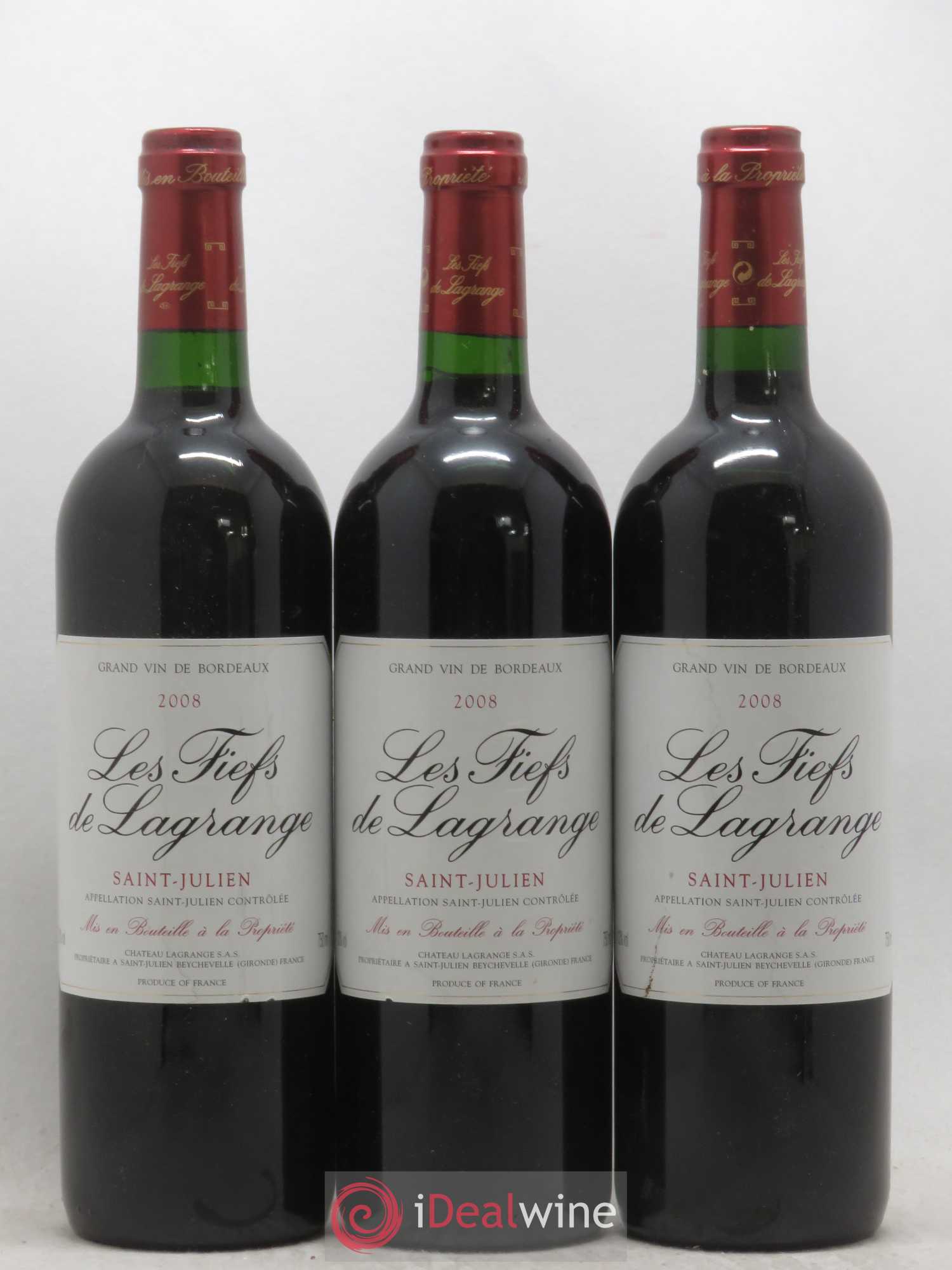 Les Fiefs de Lagrange Second Vin (sans prix de réserve) 2008 - Lot de 3 bouteilles - 0