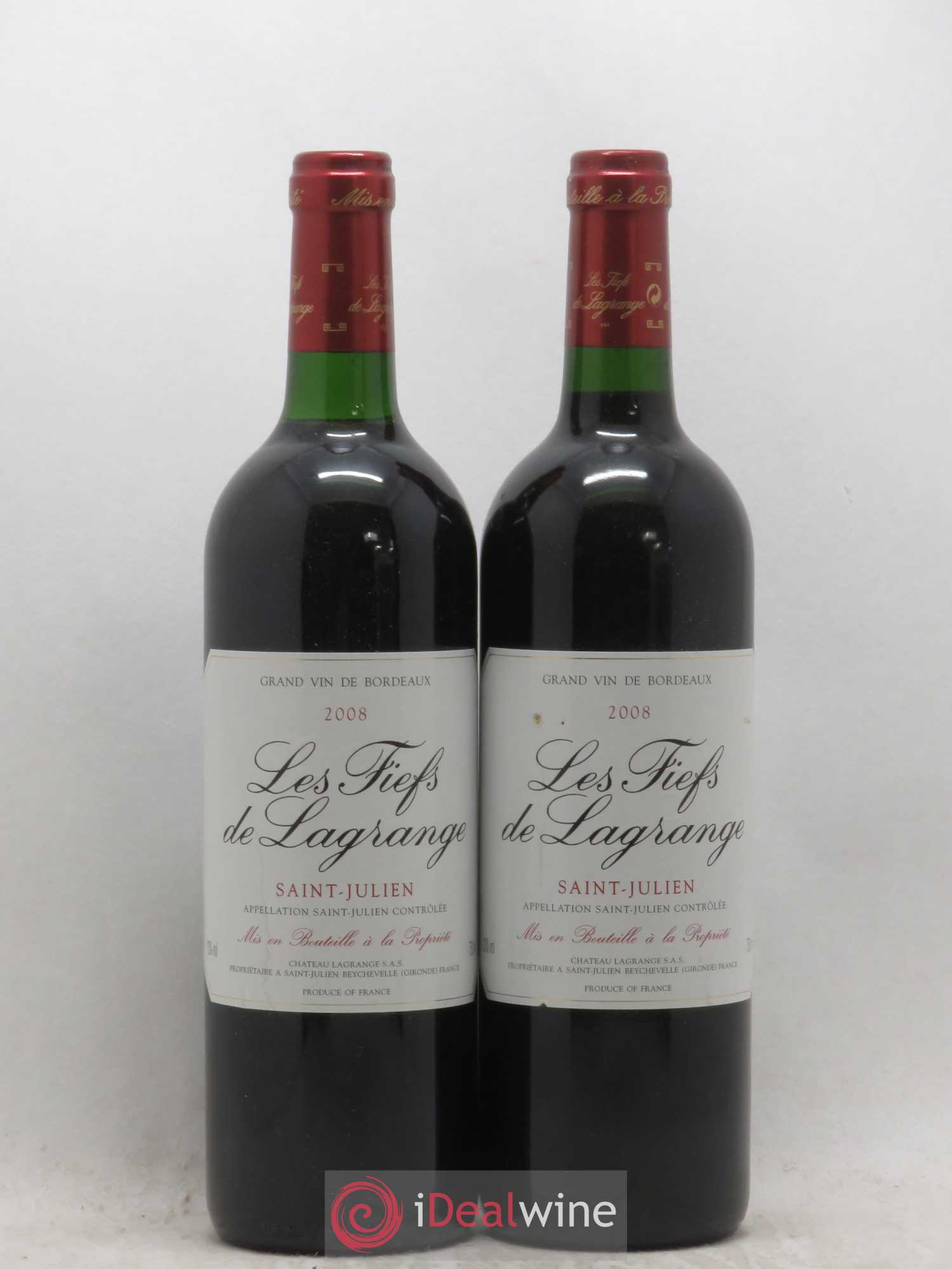 Les Fiefs de Lagrange Second Vin (sans prix de réserve) 2008 - Lot de 2 bouteilles - 0