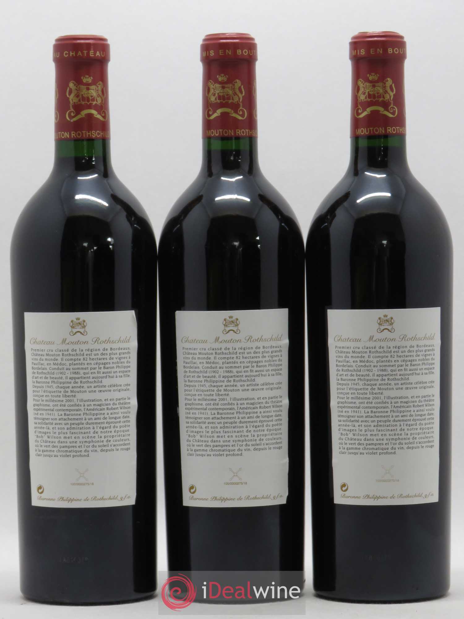 Château Mouton Rothschild 1er Grand Cru Classé 2001 - Lot de 6 bouteilles - 4