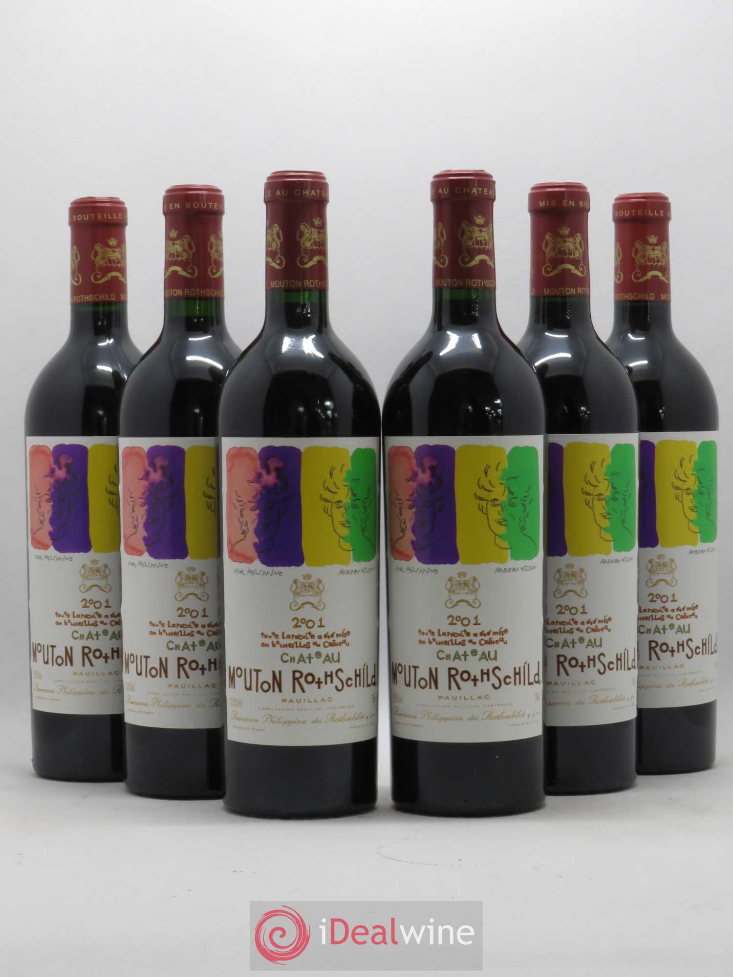 Château Mouton Rothschild 1er Grand Cru Classé 2001 - Lot de 6 bouteilles - 0