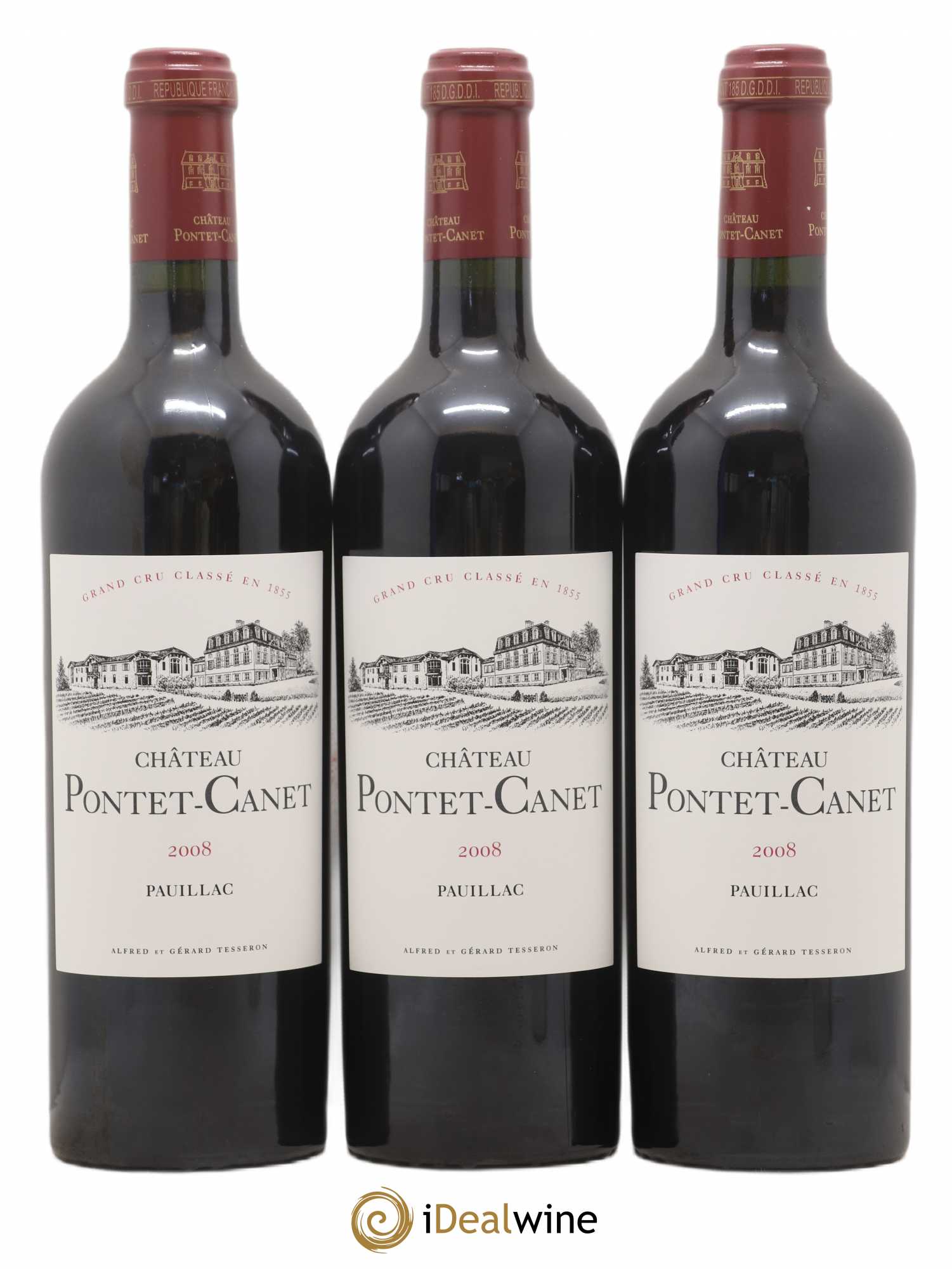 Château Pontet Canet 5ème Grand Cru Classé 2008 - Lot de 12 bouteilles - 1