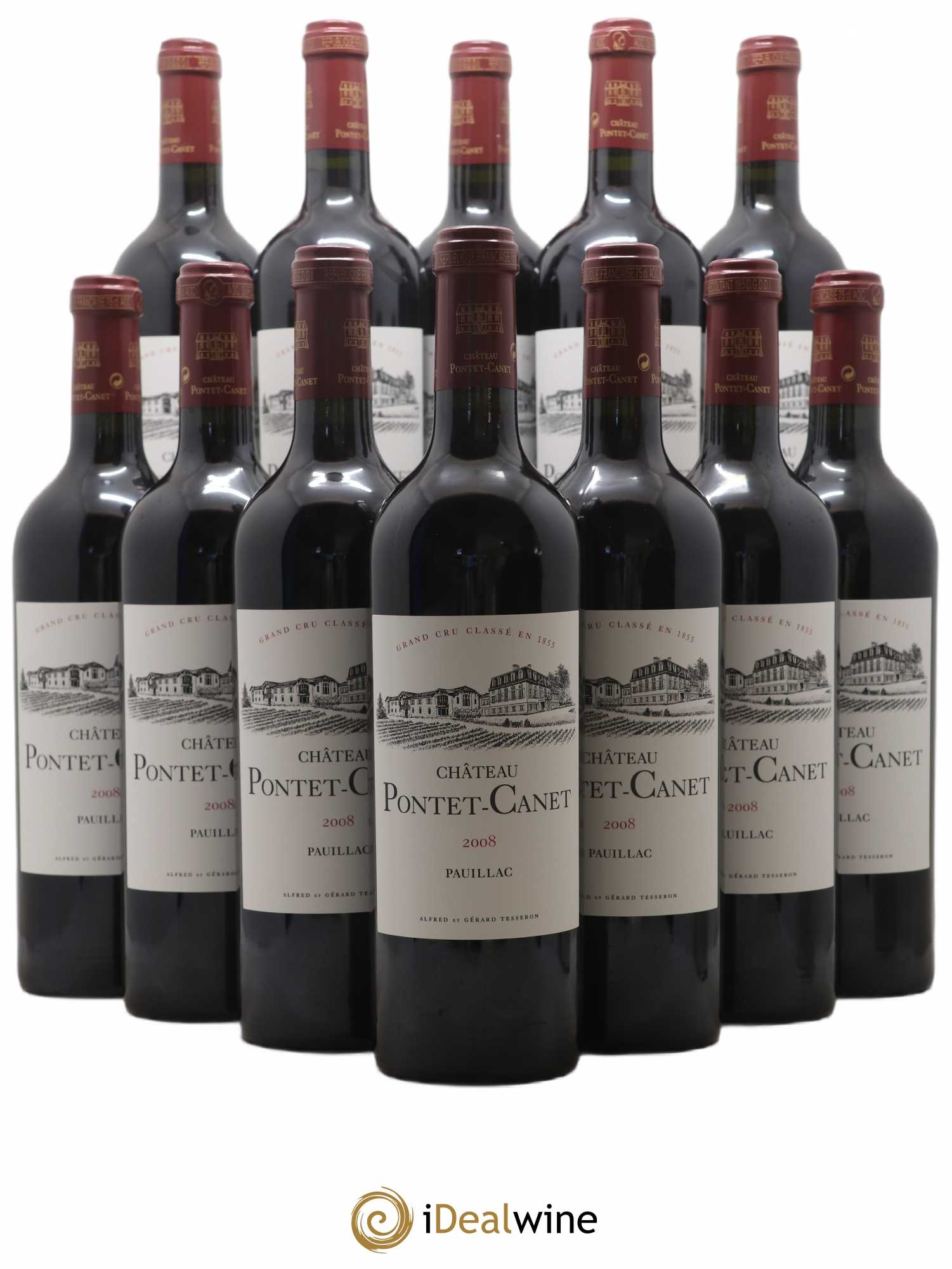 Château Pontet Canet 5ème Grand Cru Classé 2008 - Lot de 12 bouteilles - 0