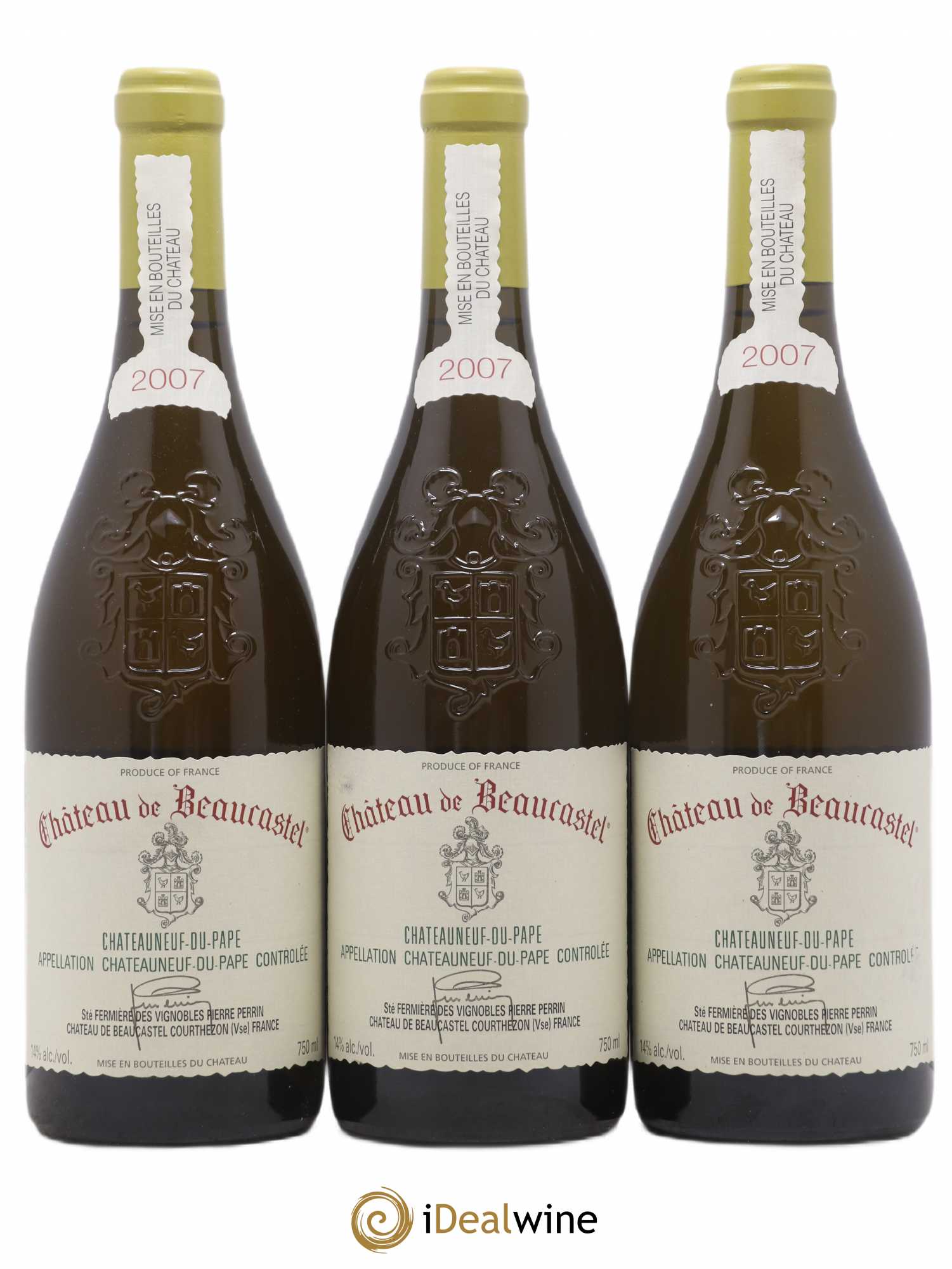Châteauneuf-du-Pape Château de Beaucastel Famille Perrin 2007 - Lot de 3 bouteilles - 0