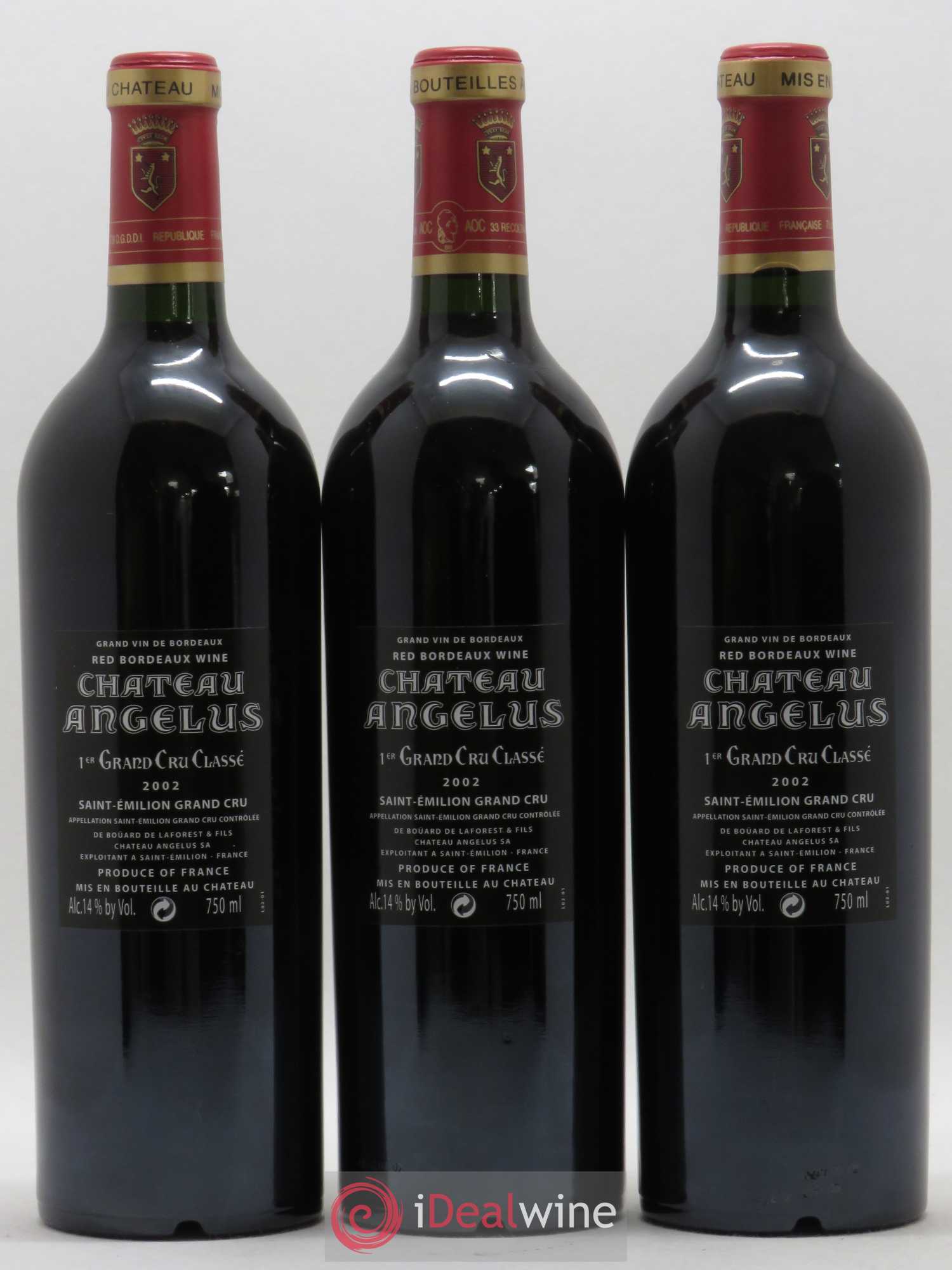 Château Angélus 1er Grand Cru Classé A 2002 - Lot de 12 bouteilles - 8