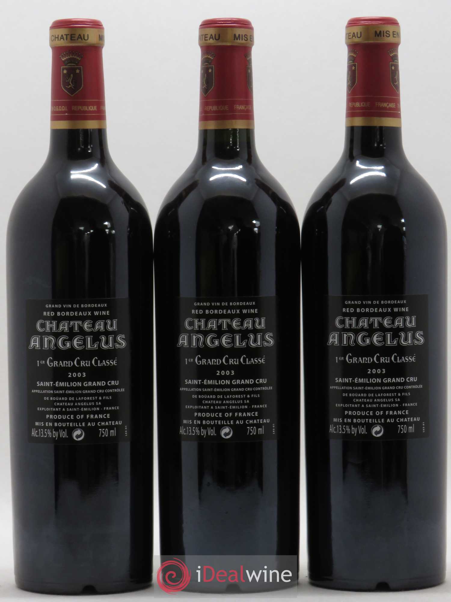 Château Angélus 1er Grand Cru Classé A 2003 - Lot de 12 bouteilles - 6