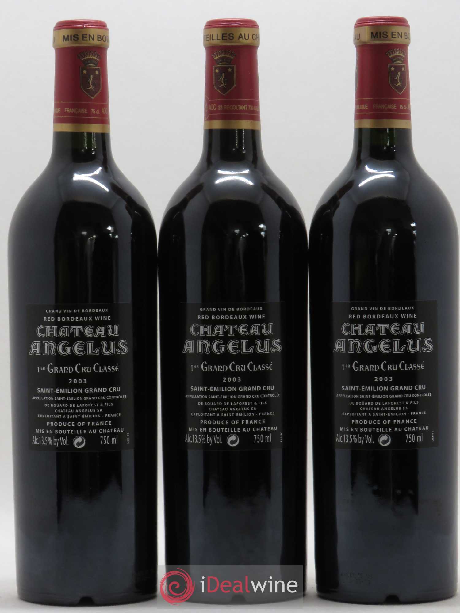Château Angélus 1er Grand Cru Classé A 2003 - Lot de 12 bouteilles - 8