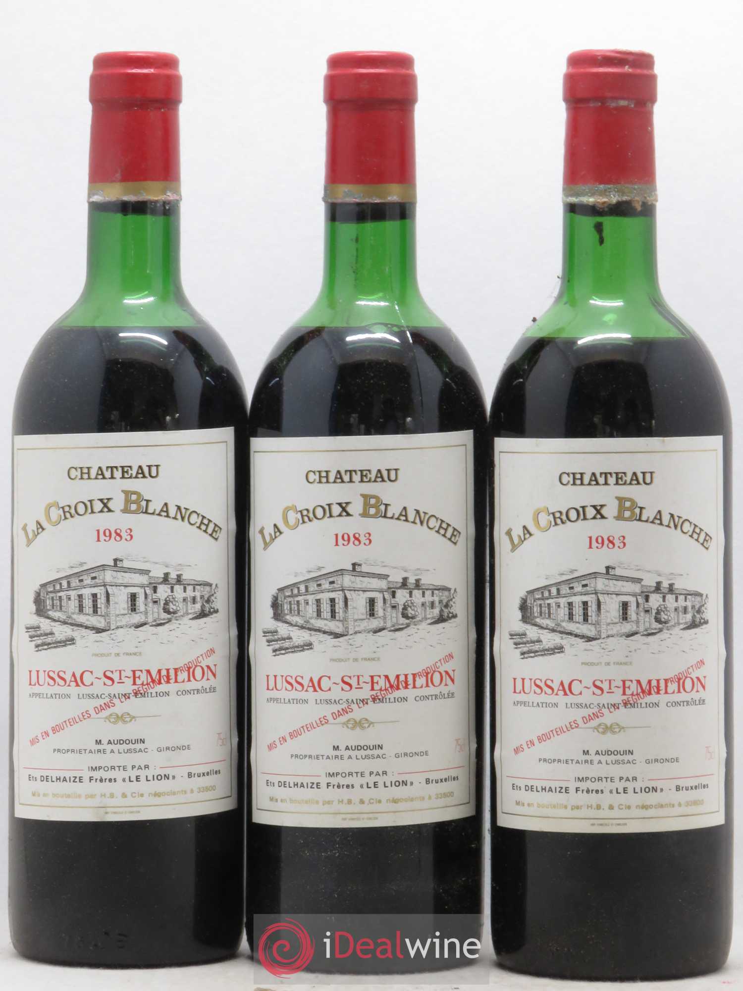 Lussac Saint-Émilion Château La Croix Blanche 1983 - Lot de 3 bouteilles - 0