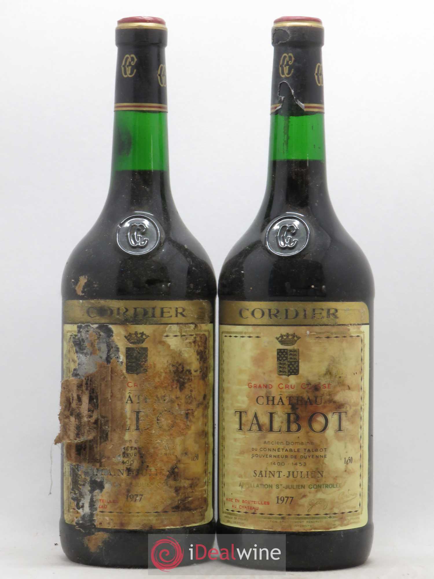 Château Talbot 4ème Grand Cru Classé 1977 - Lot de 2 magnums - 0