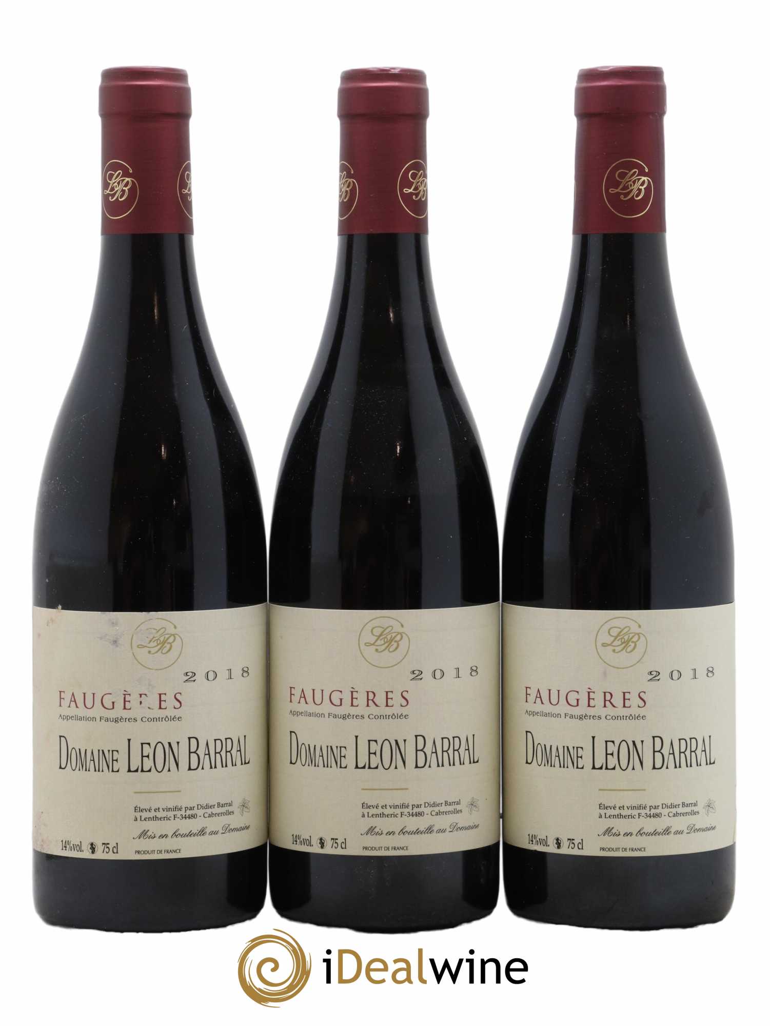 Faugères Domaine Léon Barral 2018 - Lot de 3 bouteilles - 0