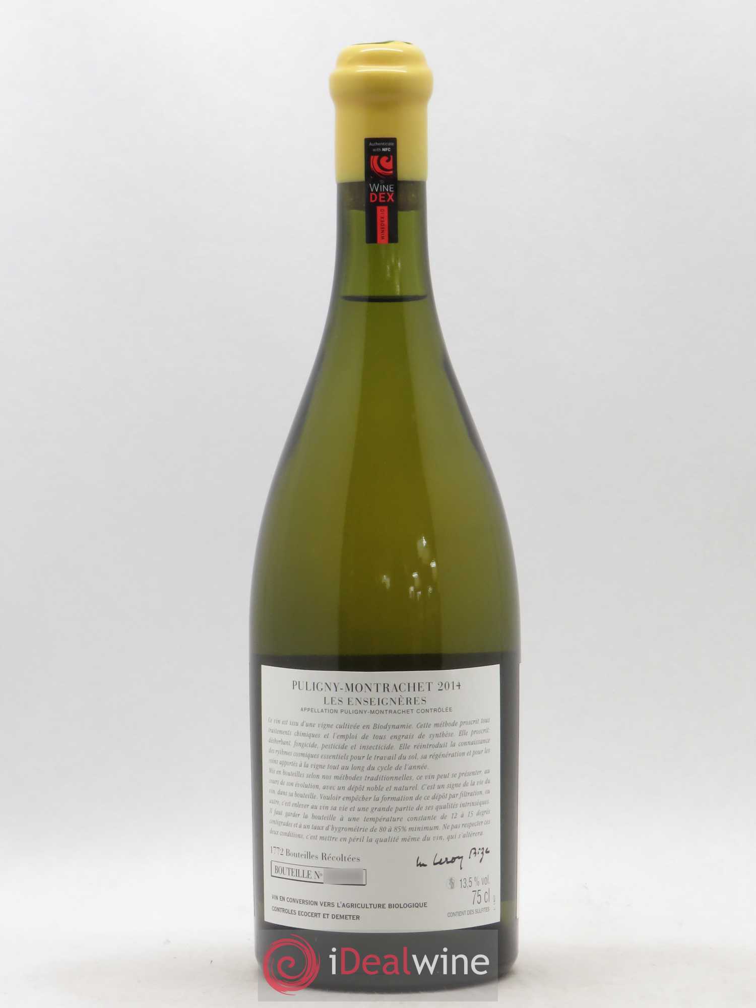 Puligny-Montrachet Les Enseignères d'Auvenay (Domaine) 2014 - Lot de 1 bouteille - 1