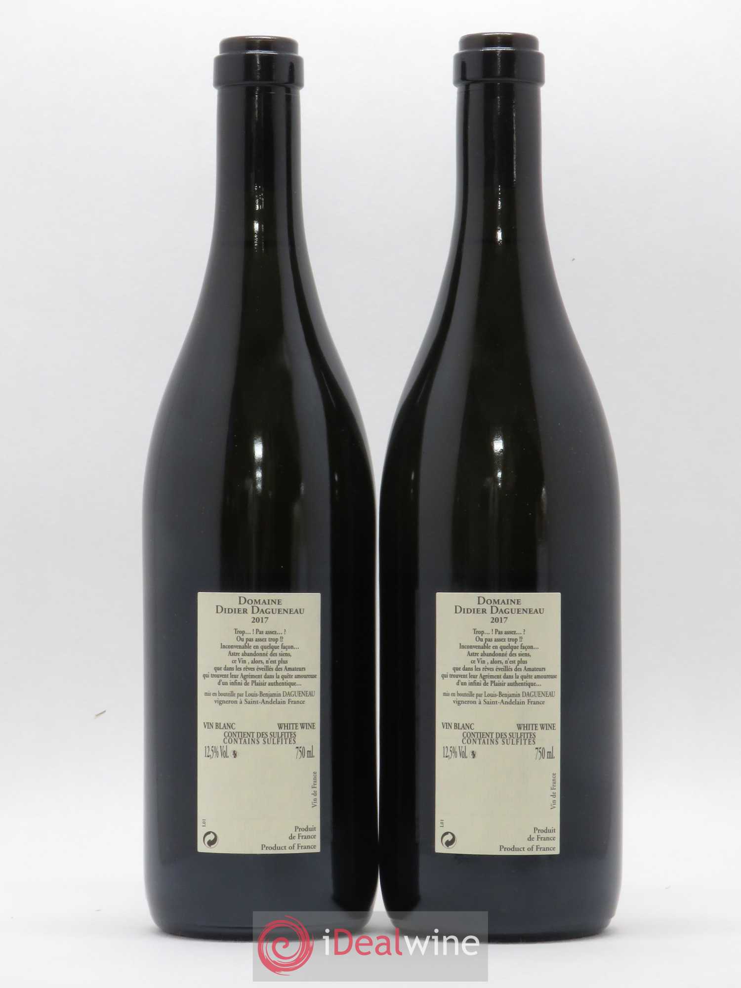 Vin de France Blanc Fumé Dagueneau (Domaine Didier - Louis-Benjamin) 2017 - Lot de 2 bouteilles - 1