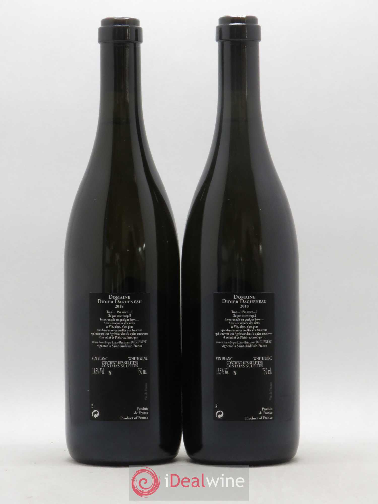 Vin de France (anciennement Pouilly-Fumé) Silex Dagueneau (Domaine Didier - Louis-Benjamin) 2018 - Lot de 2 bouteilles - 1