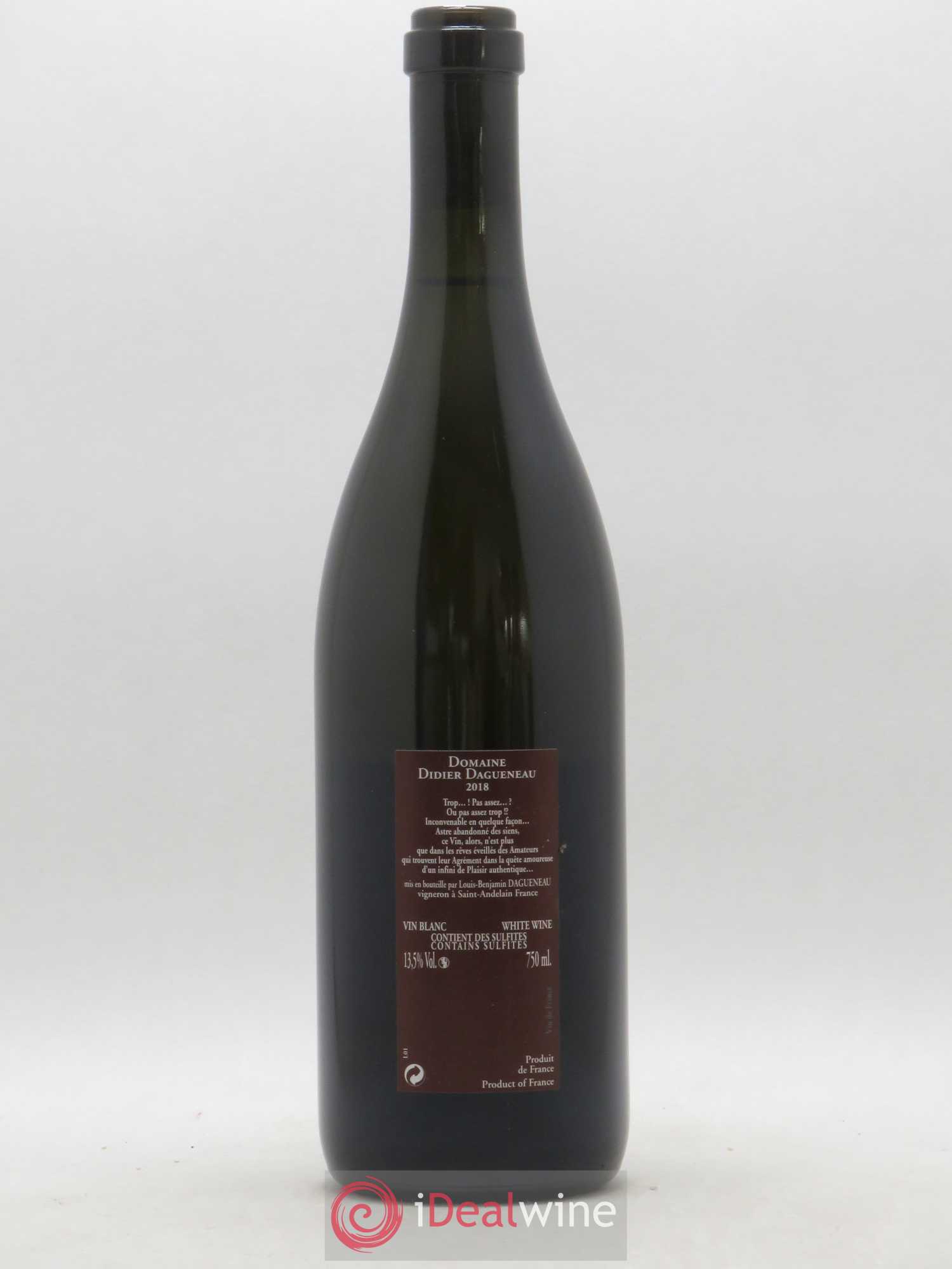 Vin de France (anciennement Pouilly-Fumé) Pur Sang Dagueneau (Domaine Didier - Louis-Benjamin) 2018 - Lot de 1 bouteille - 1