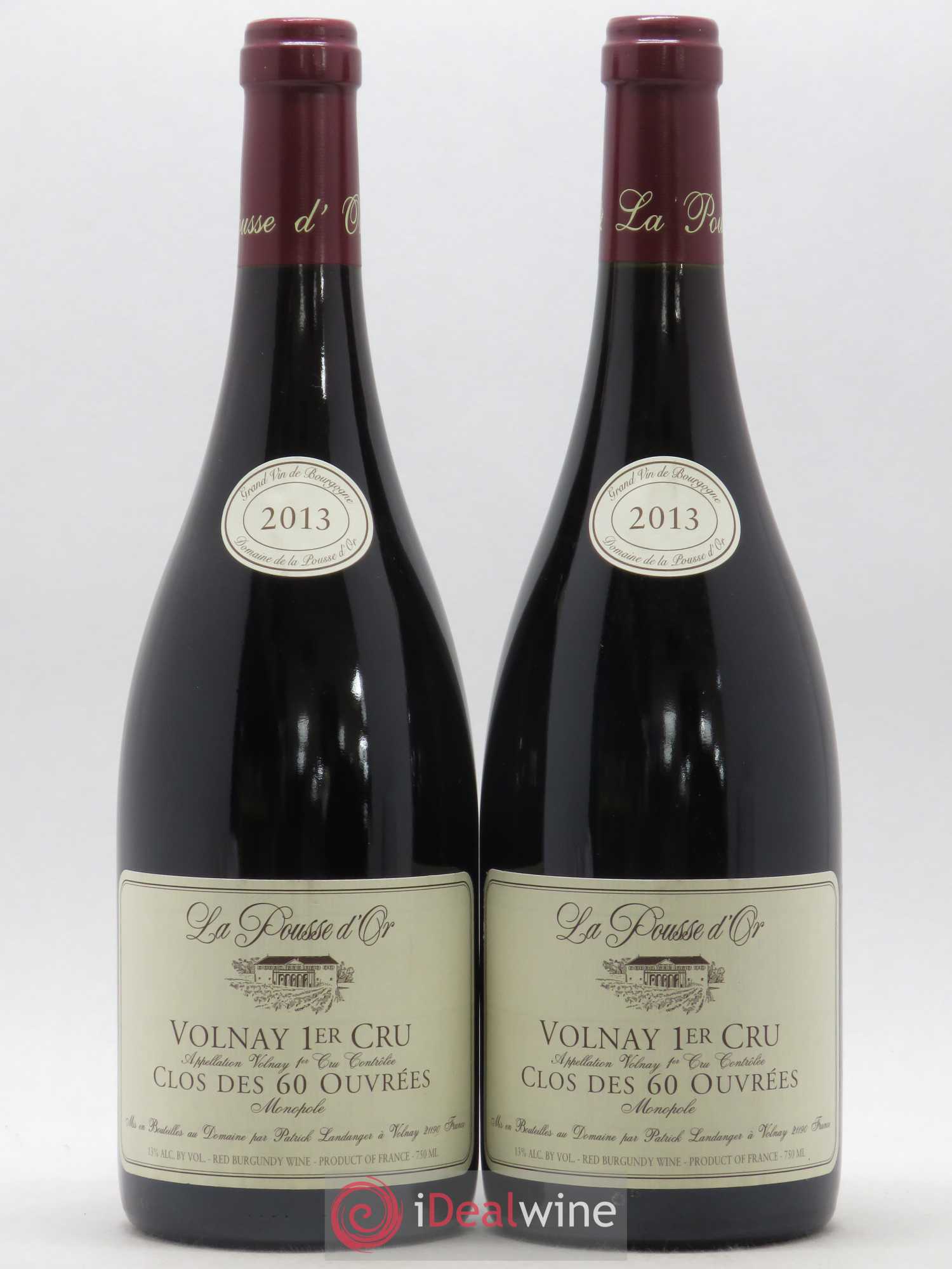 Volnay 1er Cru Clos des 60 ouvrées La Pousse d'Or (Domaine de) 2013 - Lot de 2 bouteilles - 0