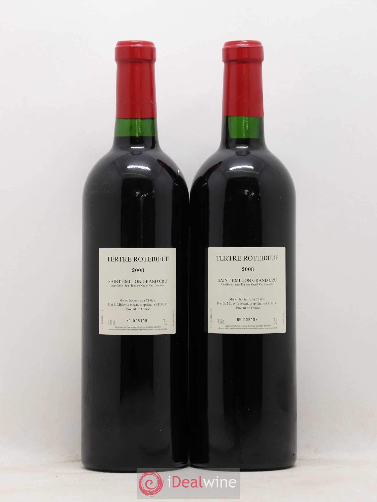 Château Tertre Roteboeuf 2008 - Lot of 2 bottles - 1