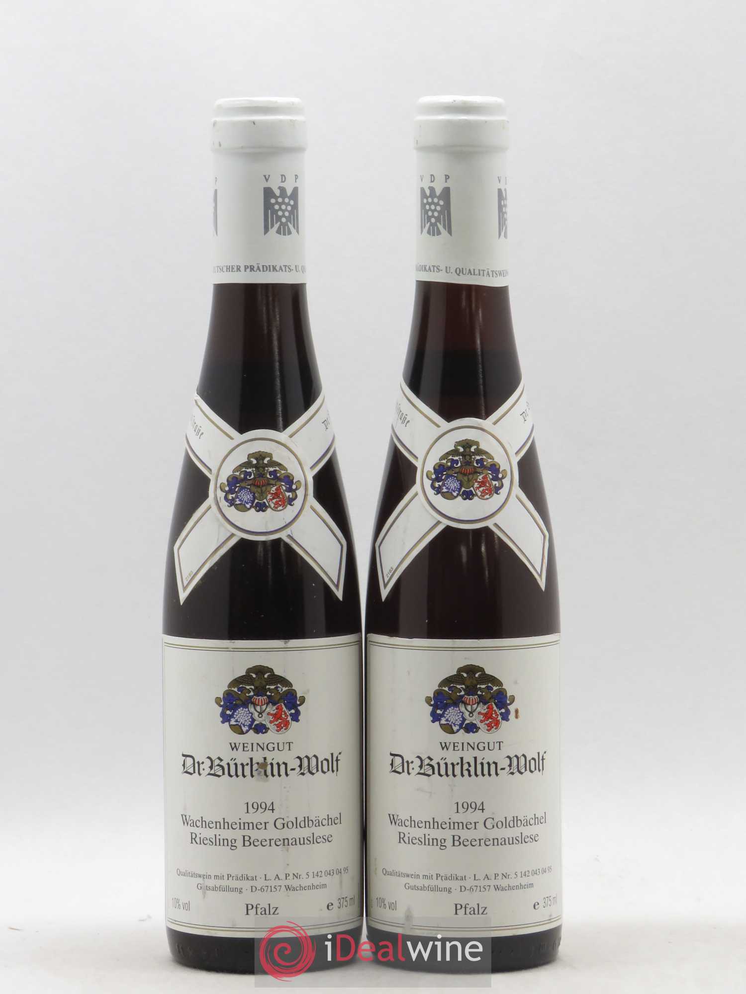 Riesling Pfalz Beerenauslese Wachenheimer Goldbachel Dr. Burklin-Wolf 1994 - Posten von 2 Demi-Flaschen - 0