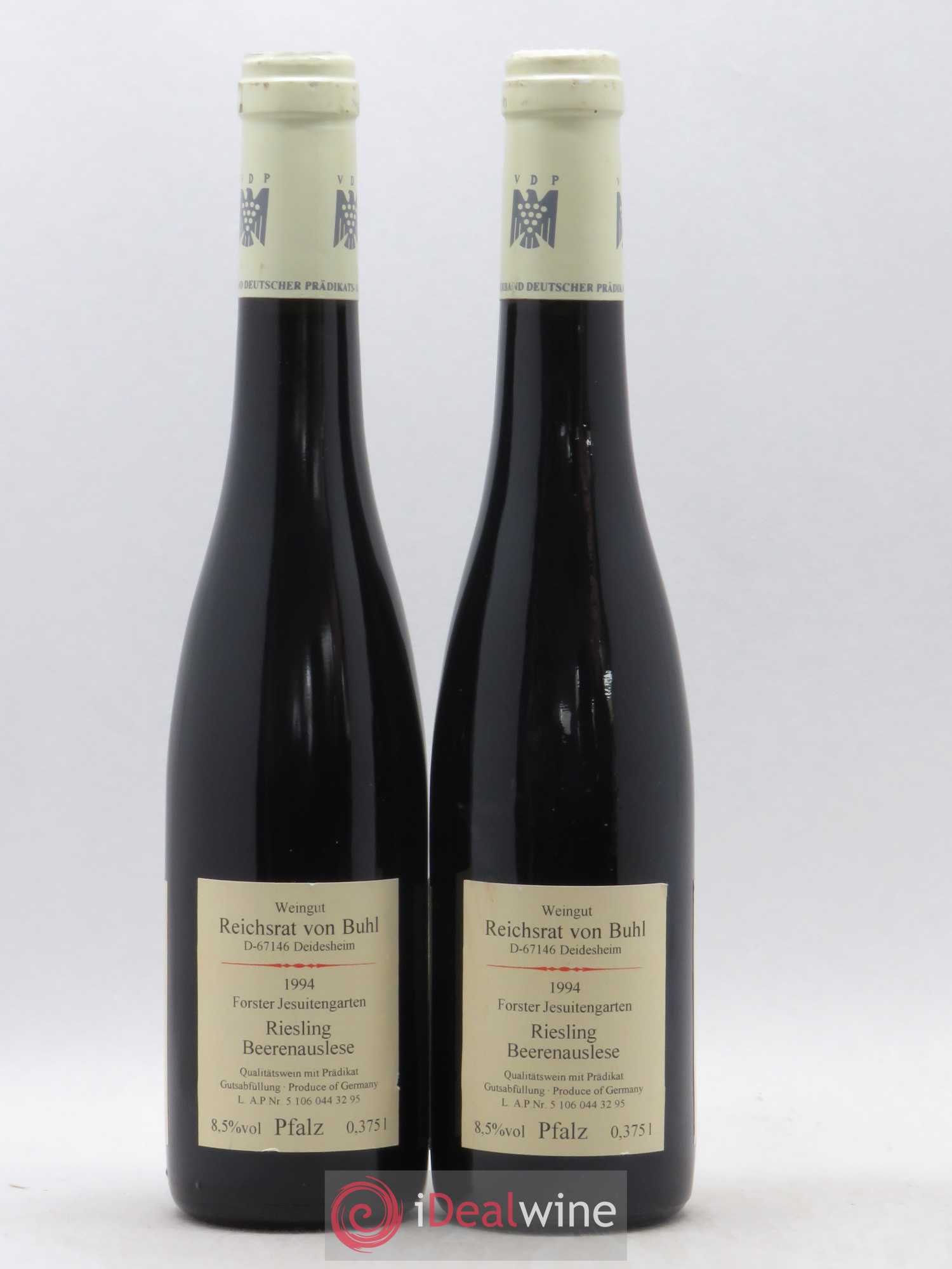 Riesling Pfalz Beerenauslese Forster Jesuitengarten Reichsgraf v. Buhl 1994 - Posten von 2 Demi-Flaschen - 1