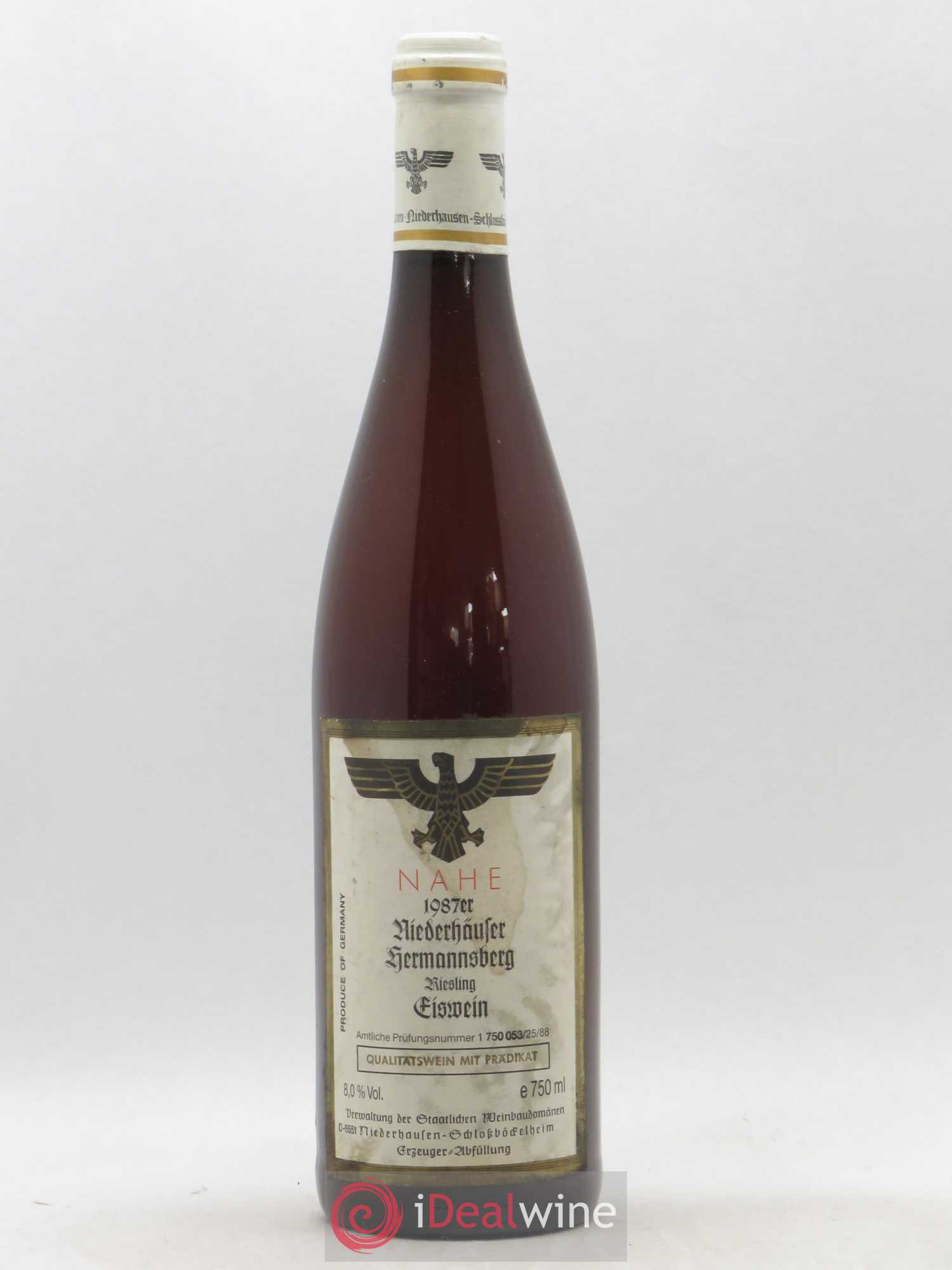 Riesling Eiswein Nahe Niederhauser Hermannsberg Staatsweingut 1987 - Posten von 1 Flasche - 0