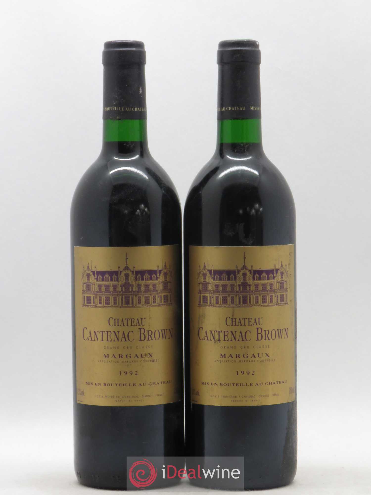 Château Cantenac Brown 3ème Grand Cru Classé 1992 - Lot de 2 bouteilles - 0