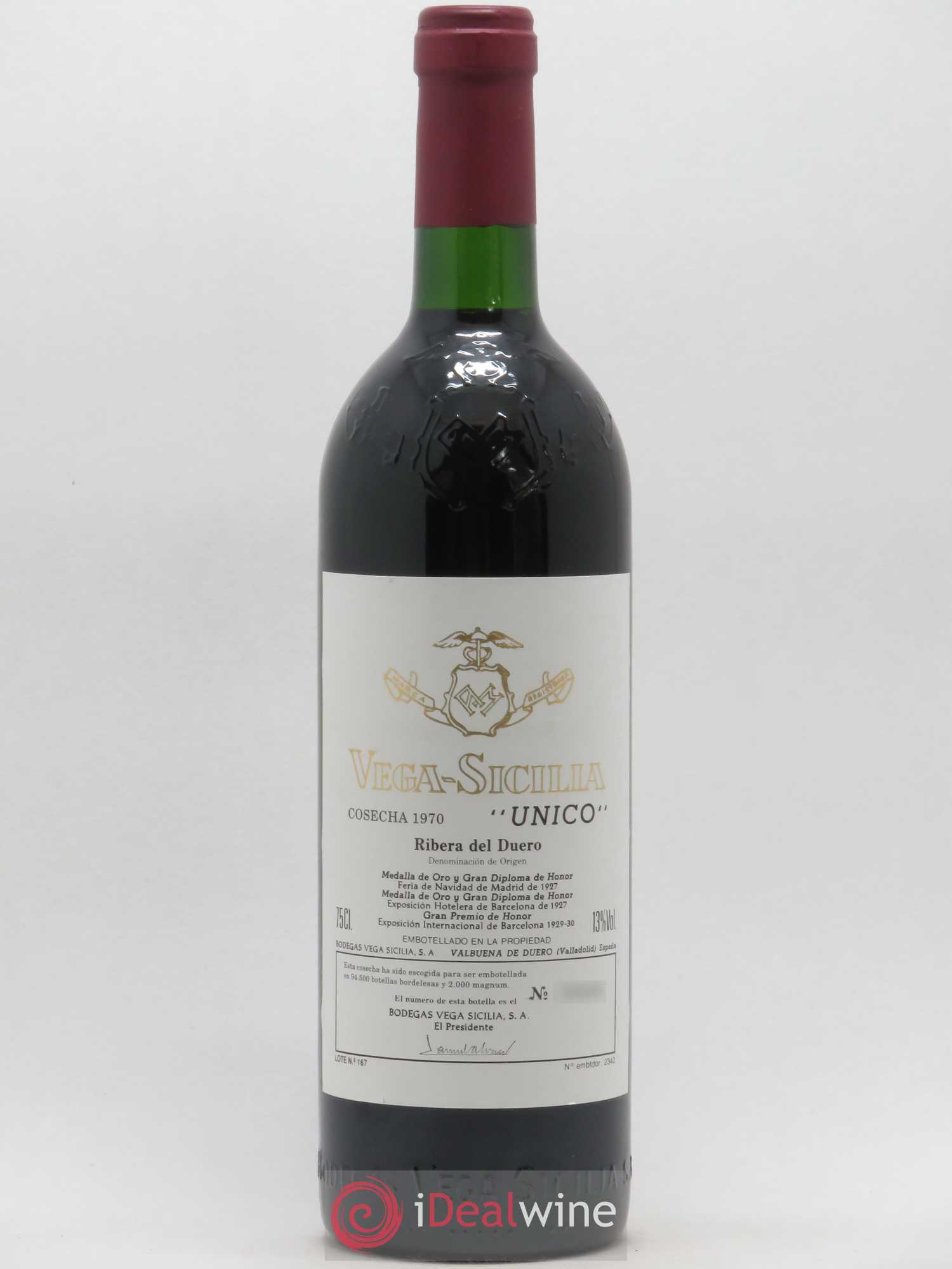 Ribera Del Duero DO Vega Sicilia Unico Famille Alvarez Gran Reserva 1970 - Lot de 1 bouteille - 0