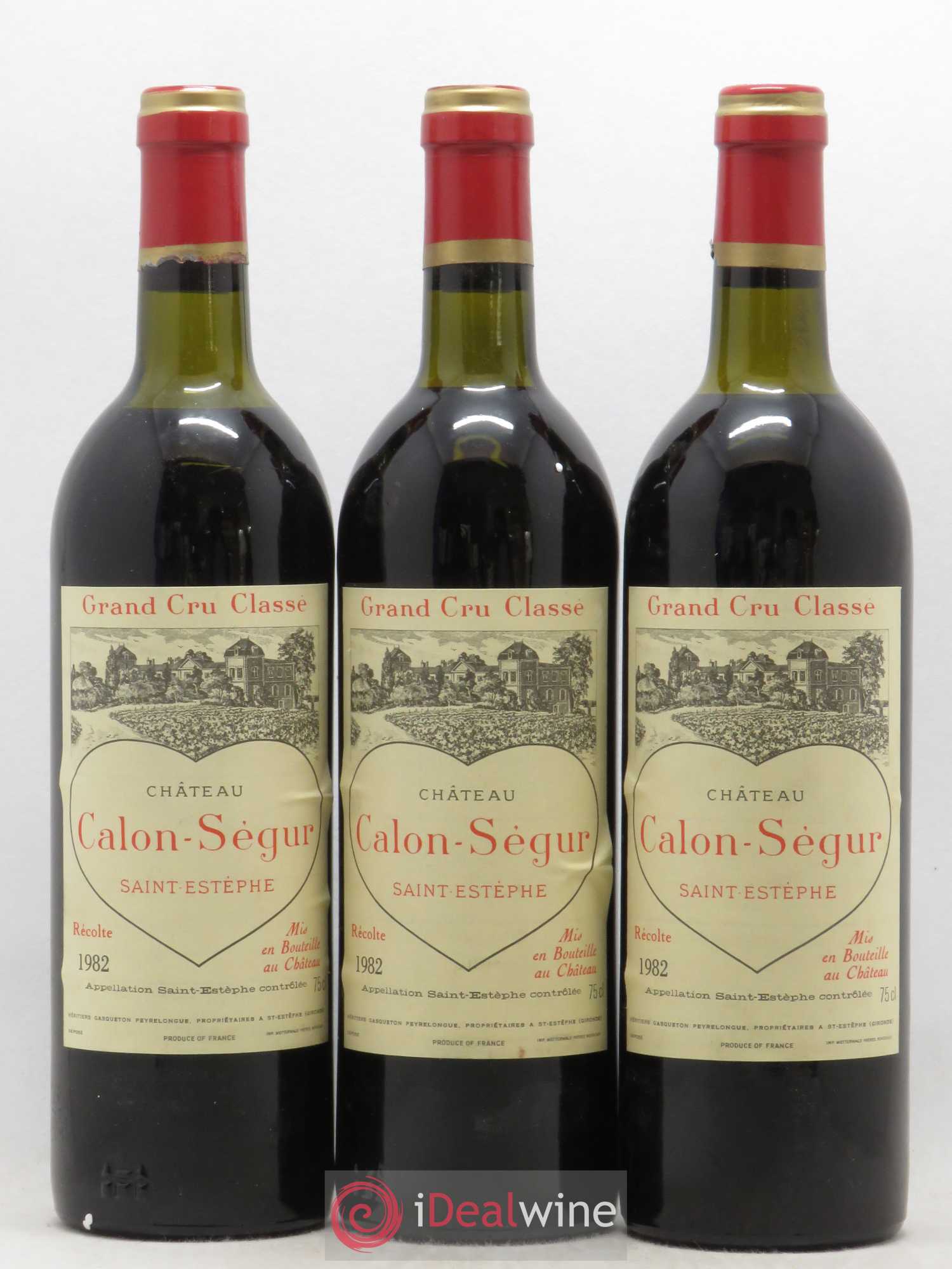 Château Calon Ségur 3ème Grand Cru Classé 1982 - Lot de 3 bouteilles - 0