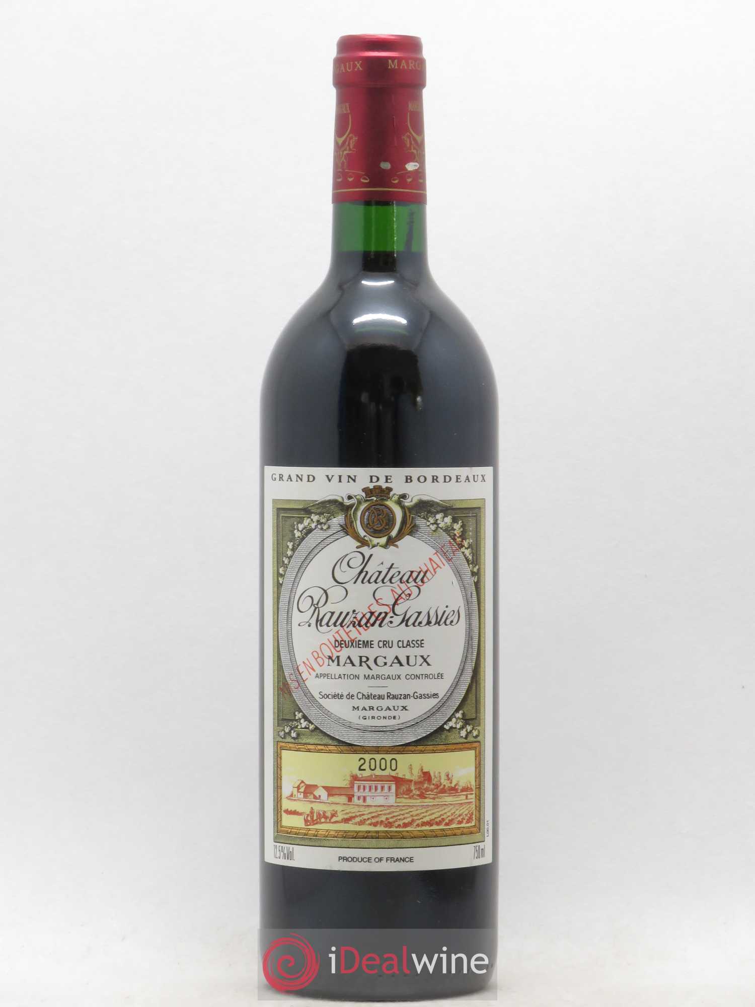 Château Rauzan-Gassies 2ème Grand Cru Classé 2000 - Lot de 1 bouteille - 0