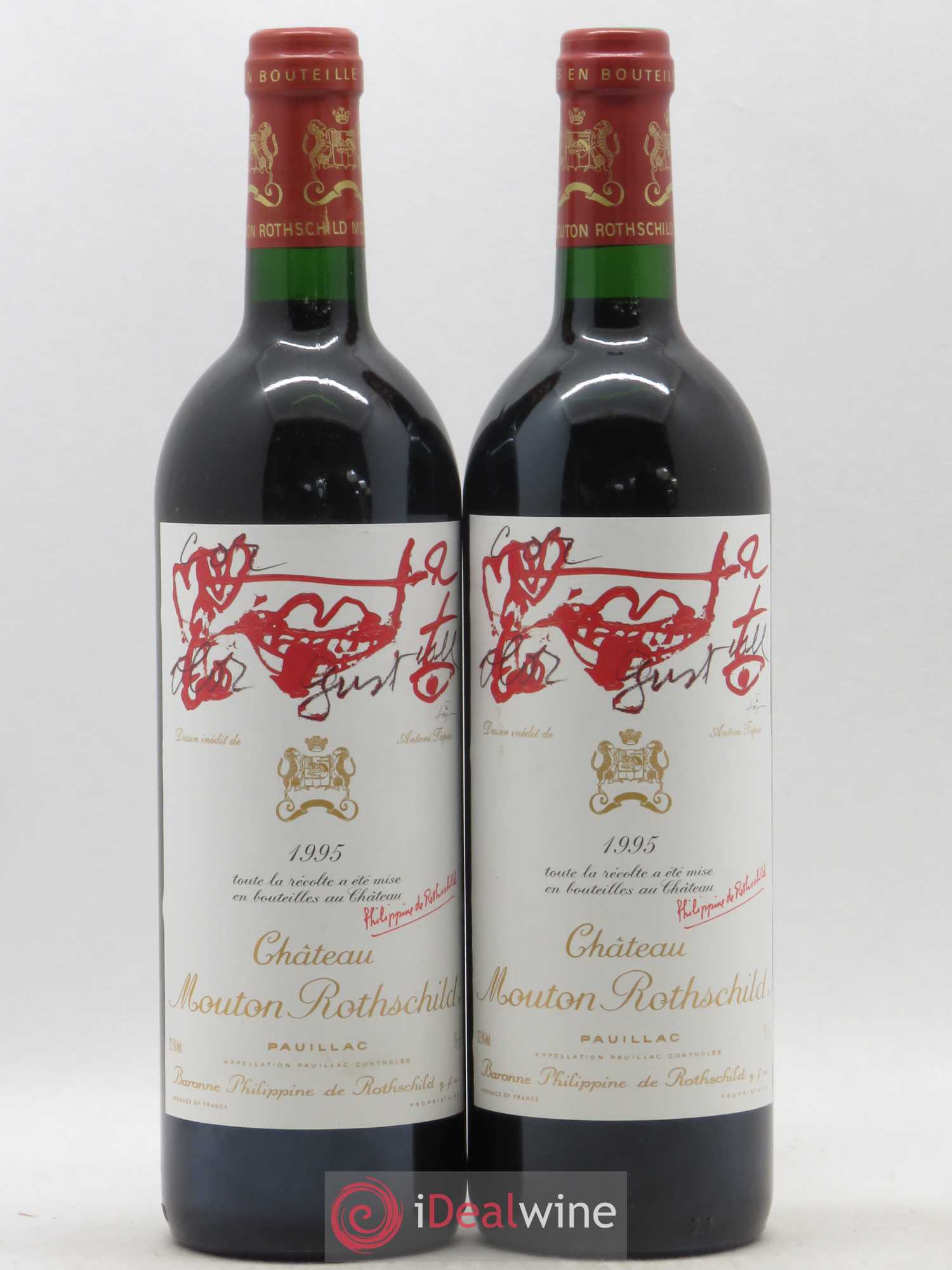 Château Mouton Rothschild 1er Grand Cru Classé 1995 - Lot de 2 bouteilles - 0