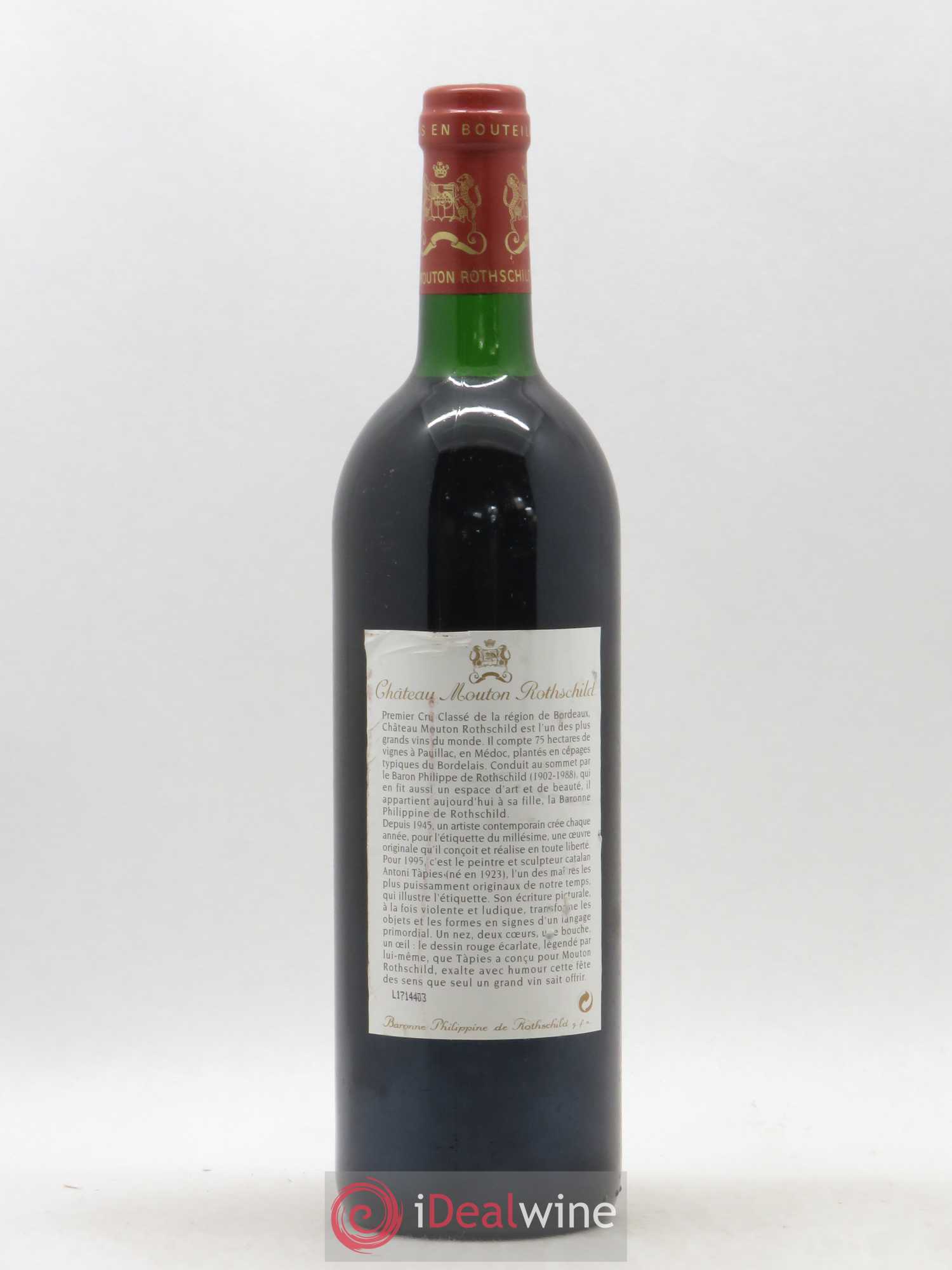 Château Mouton Rothschild 1er Grand Cru Classé 1995 - Lot de 1 bouteille - 1