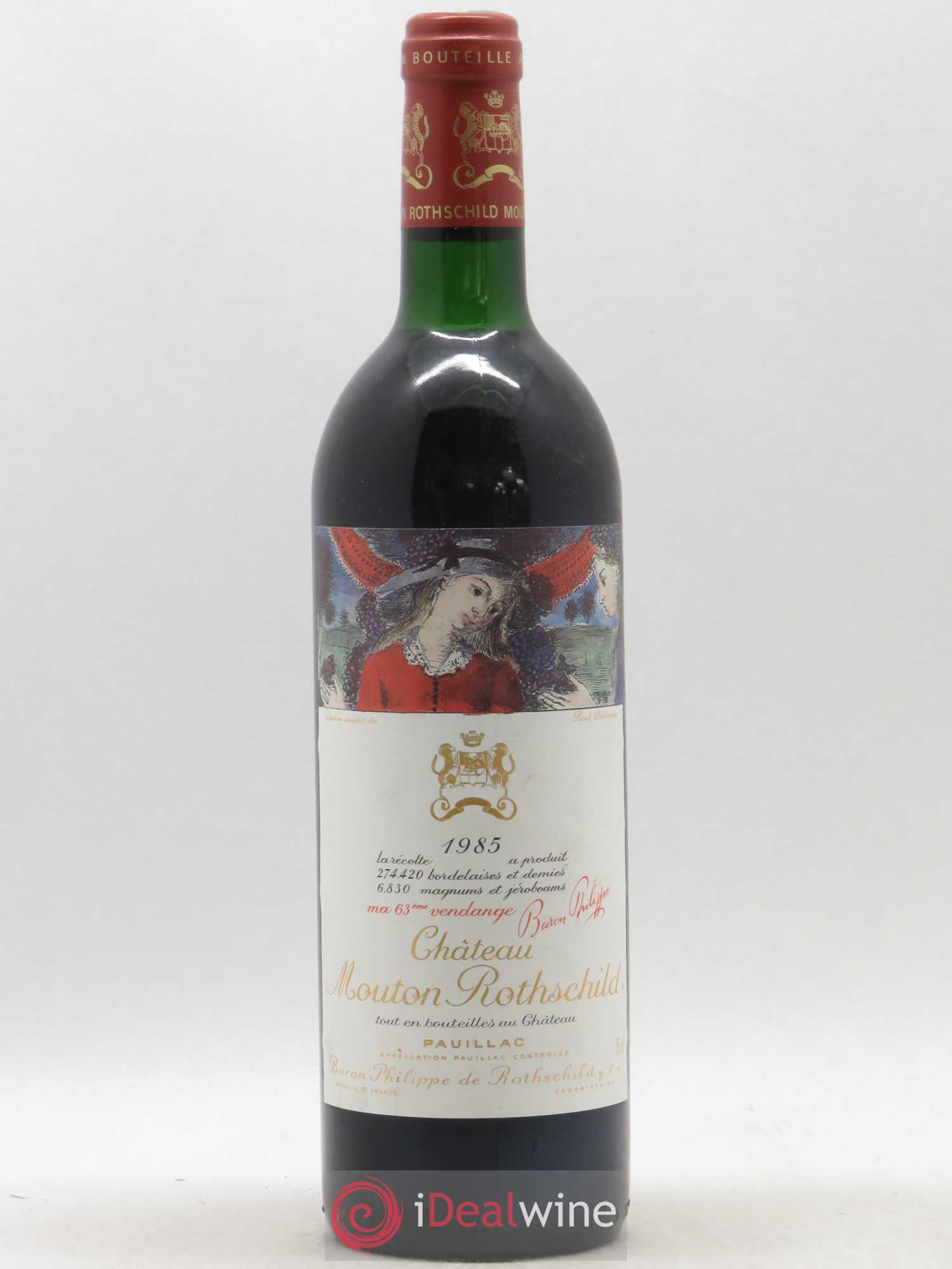 Château Mouton Rothschild 1er Grand Cru Classé 1985 - Lot de 1 bouteille - 0