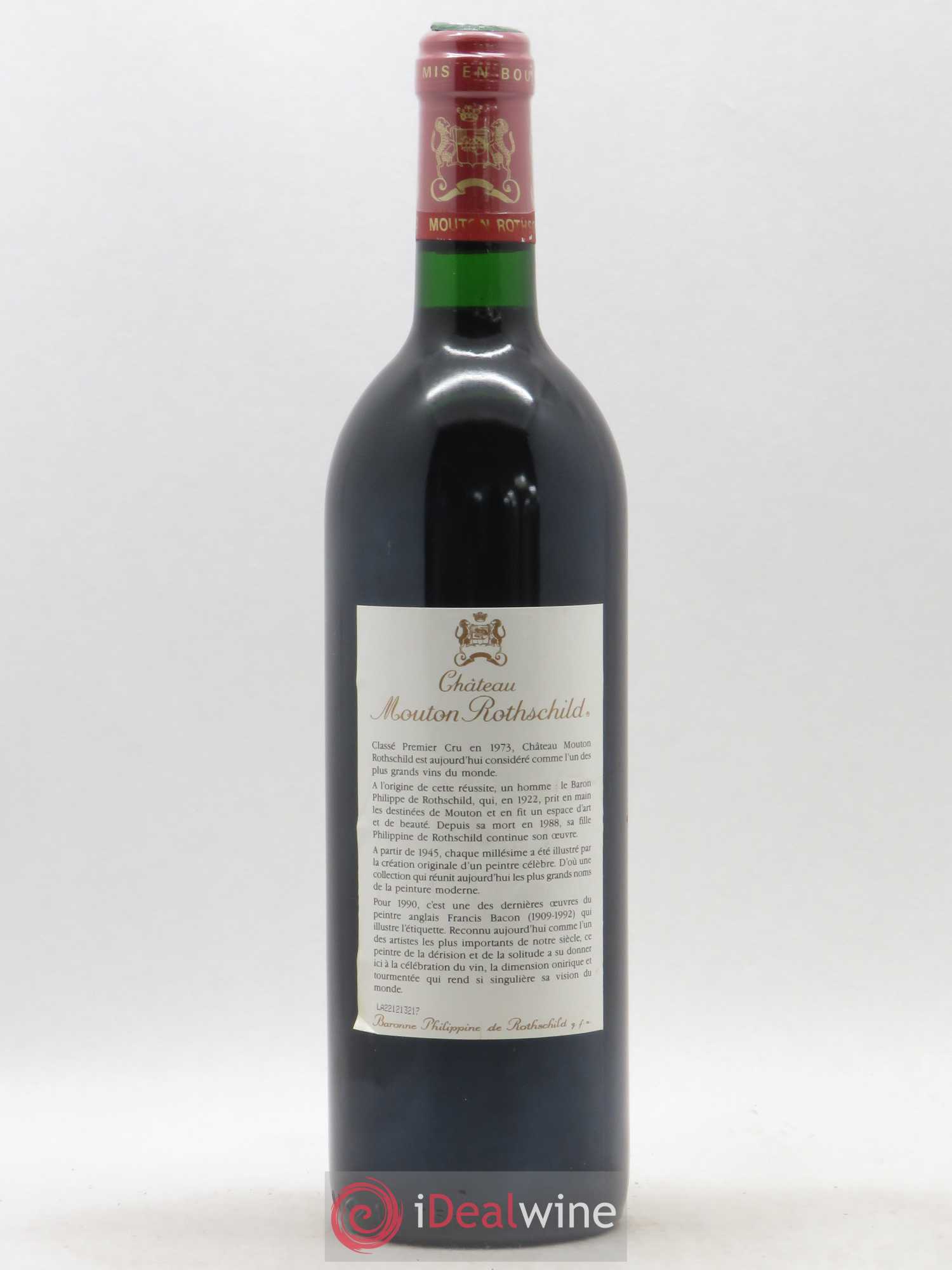 Château Mouton Rothschild 1er Grand Cru Classé 1990 - Lot de 1 bouteille - 1