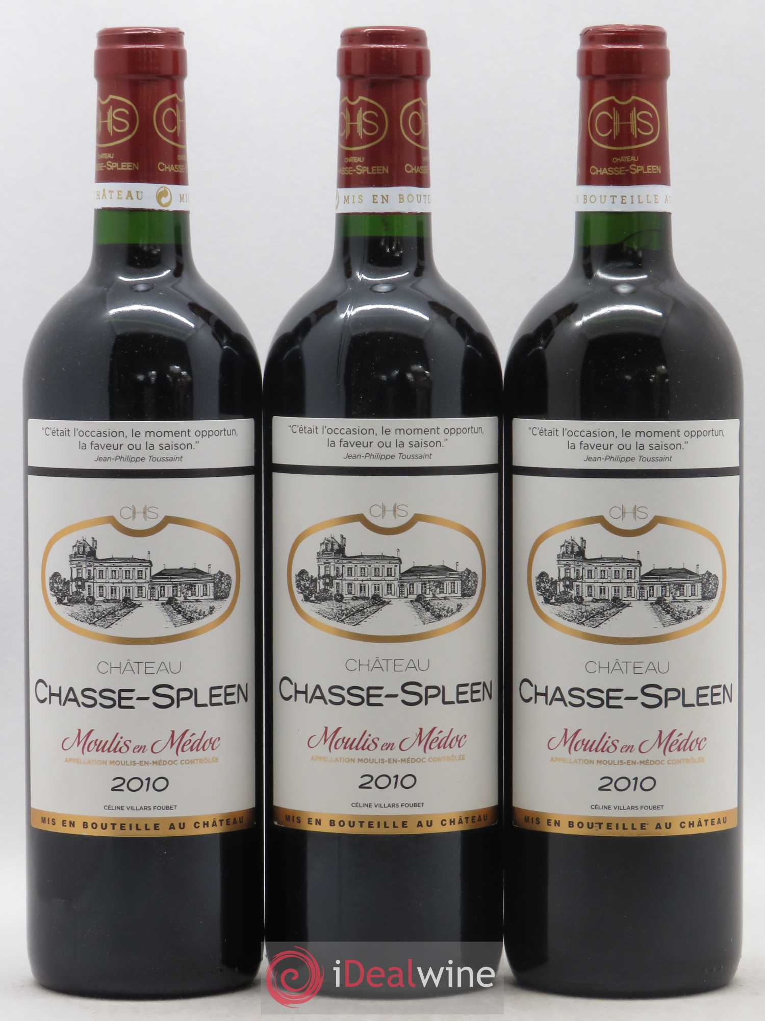 Château Chasse Spleen 2010 - Lot de 3 bouteilles - 0